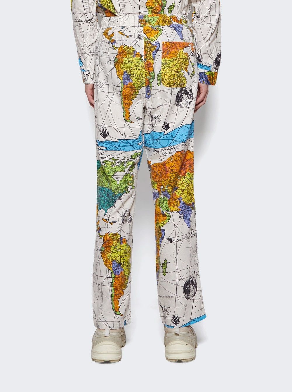 Saint Michael o1mle0326 Pajama World Map Pants in White Size US 32 / EU 48 - 2 Thumbnail