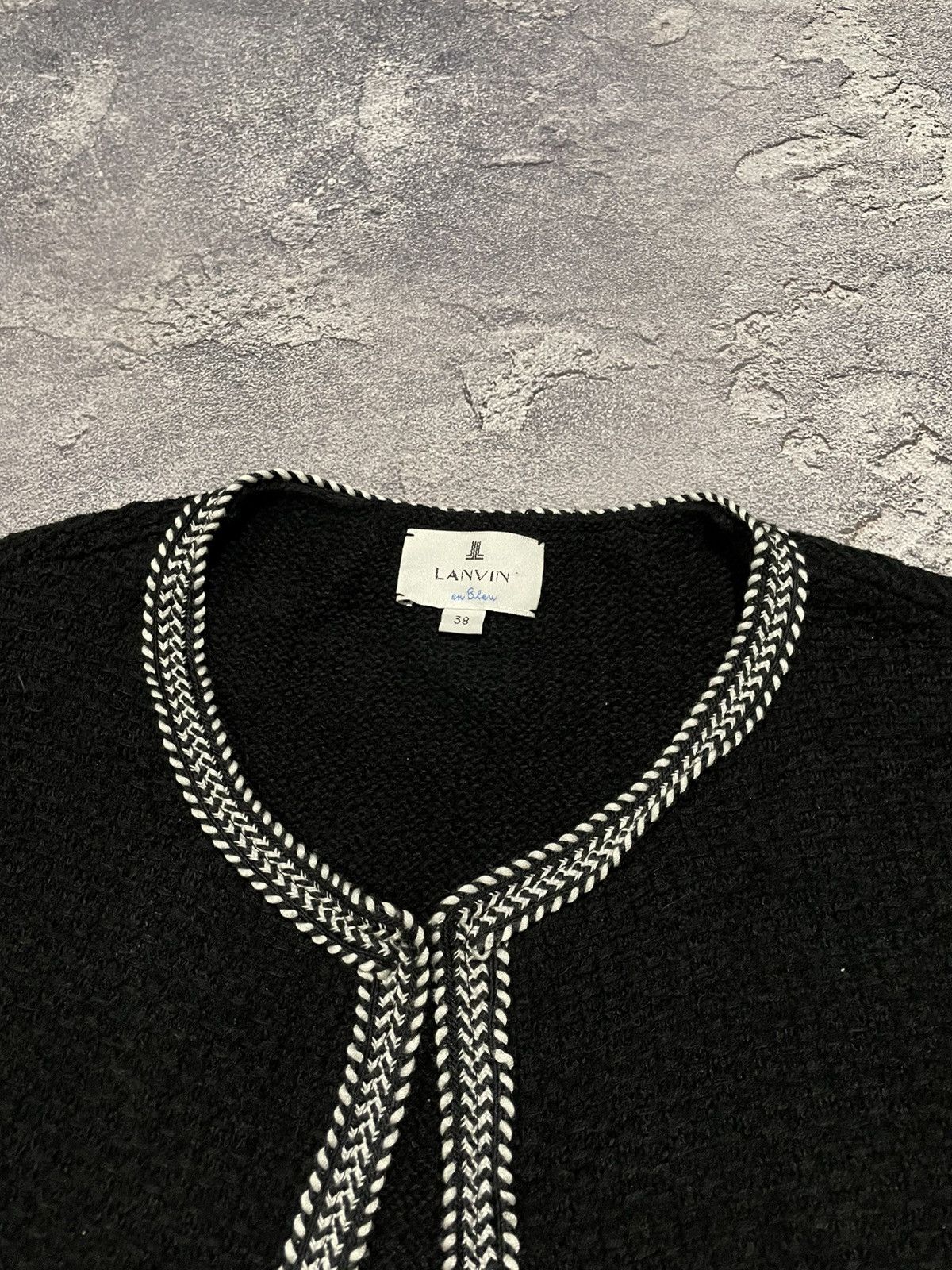 Lanvin × Vintage Vintage Lanvin En Bleu Knit Cardigan Sweater Luxury Rare Size XS / US 0-2 / IT 36-38 - 4 Thumbnail