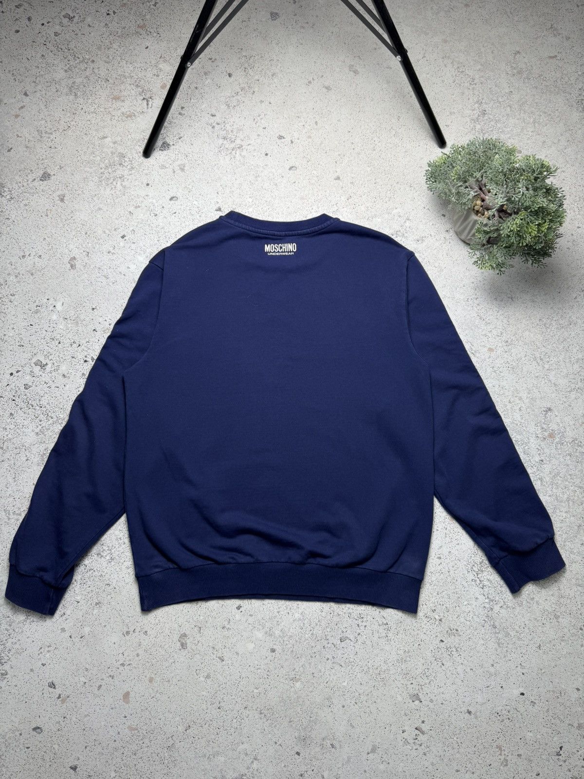 Moschino × Vintage Moschino Men's Logo-tape Crew Sweatshirt Blue M Size US M / EU 48-50 / 2 - 14 Thumbnail