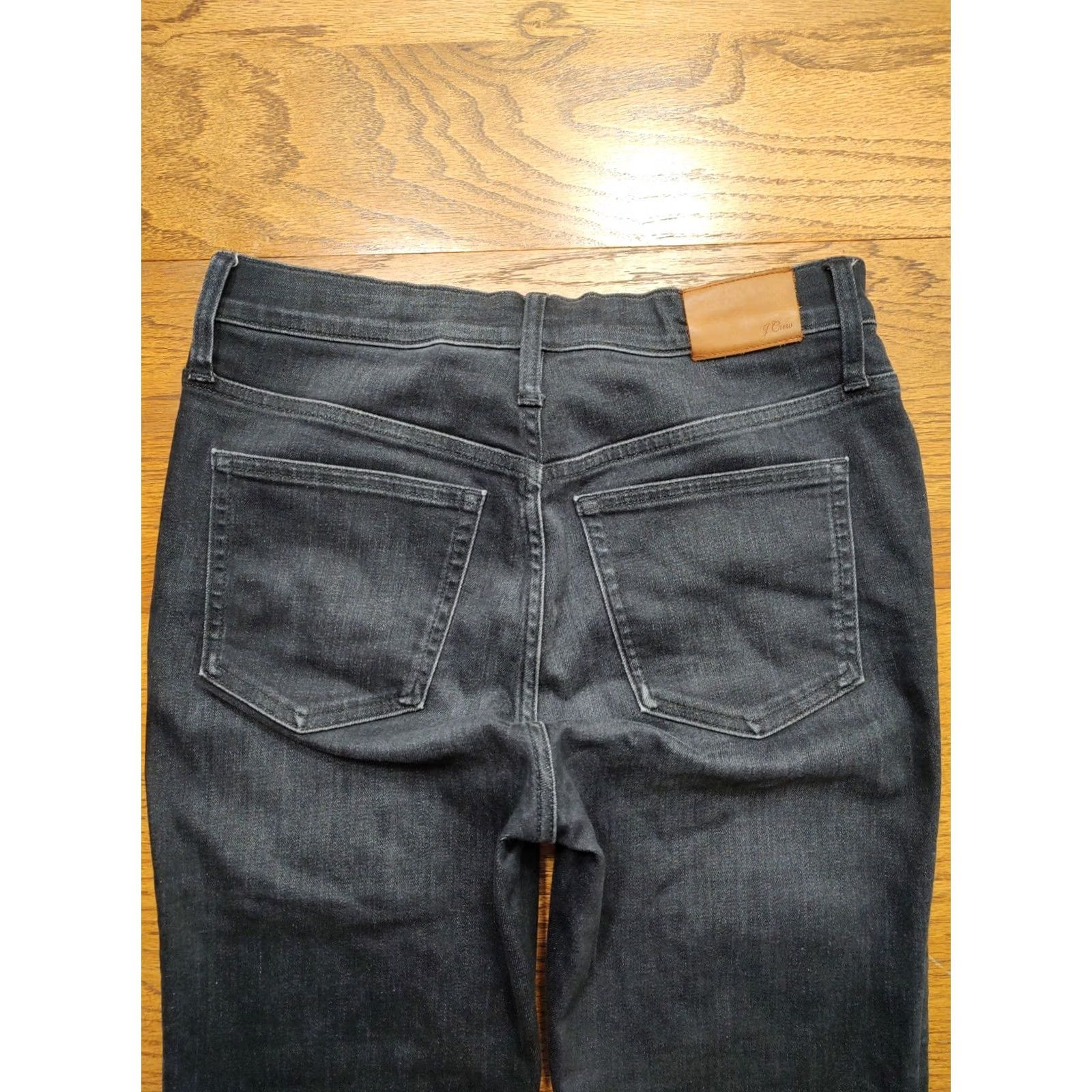 J.Crew VINTAGE J.CREW Jeans 9” Billie Demi Boot Crop Black Gray Button Fly Raw Hem Womens 28 Size 28" / US 6 / IT 42 - 4 Thumbnail