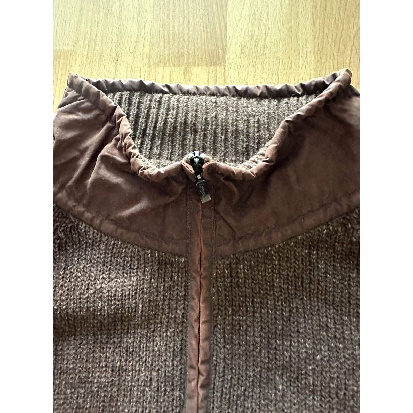 Ermenegildo Zegna VINTAGE Ermenegildo Zegna Sport Sweater XL Brown Wool Cotton 1/4 Zip Chunky Knit EARTH Men Size US XL / EU 56 / 4 - 2 Thumbnail