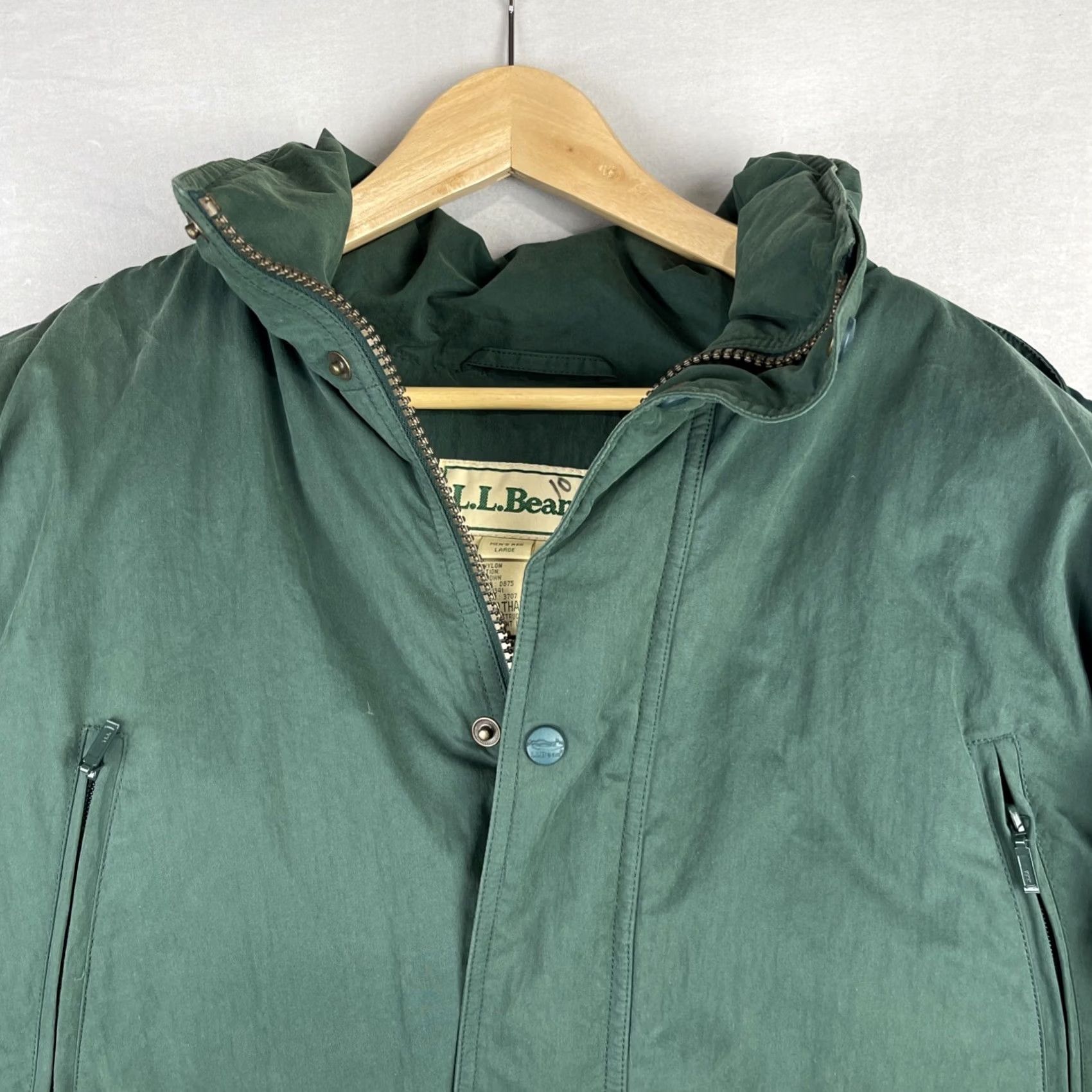 Vintage VINTAGE L.L. Bean Jacket Parka Coat Long Hooded Down Green Mens Large Size US L / EU 52-54 / 3 - 3 Thumbnail