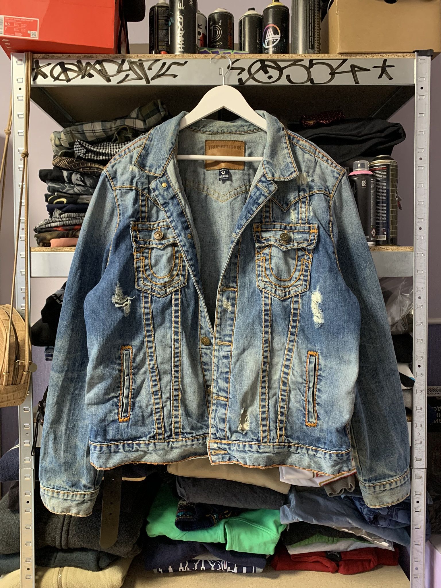 True Religion True Religion Trucker Jean Jacket Jimmy Super T Mens 3XL Size US XL / EU 56 / 4 - 1 Thumbnail