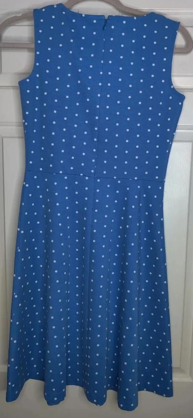 Other Talbots Blue White Polka Dot Sleeveless Dress I Love Lucy Si Size XS / US 0-2 / IT 36-38 - 5 Thumbnail