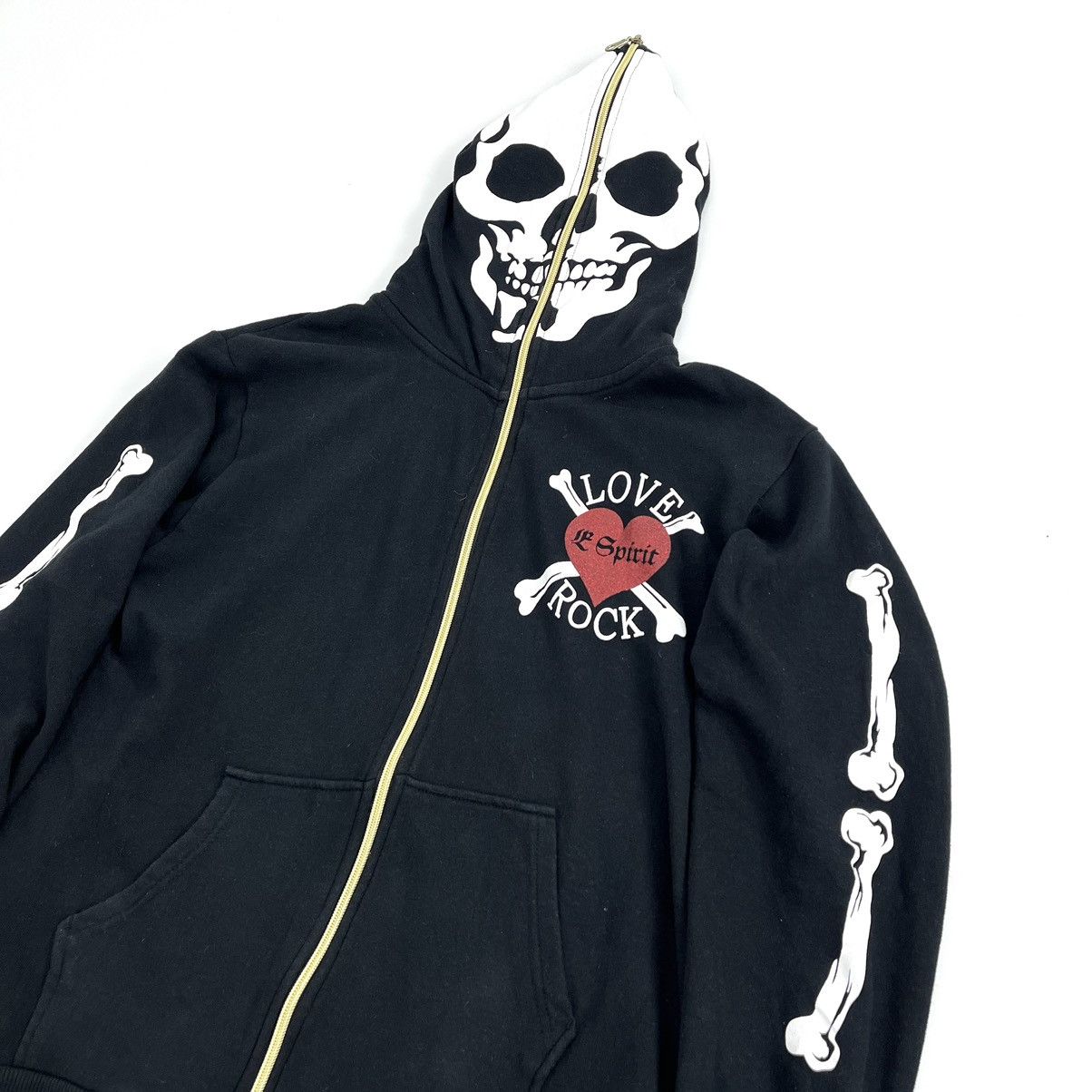 If Six Was Nine 2000s Skeleton Dangerous Warning “Love Rock” Full Zip Hoodie Size US M / EU 48-50 / 2 - 10 Thumbnail