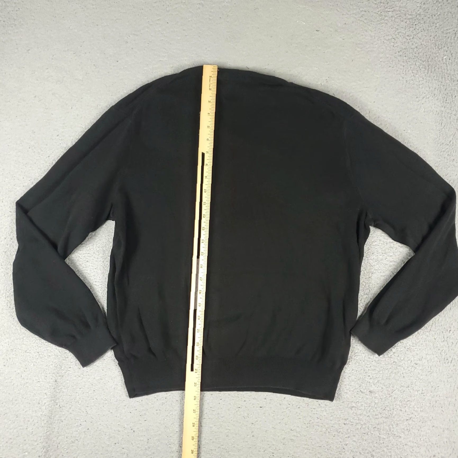 Polo Ralph Lauren VINTAGE Polo Ralph Lauren Men’s Sweater XL Knit V-Neck Pullover Black Purple Pony Pima Cotton Size US XL / EU 56 / 4 - 6 Thumbnail