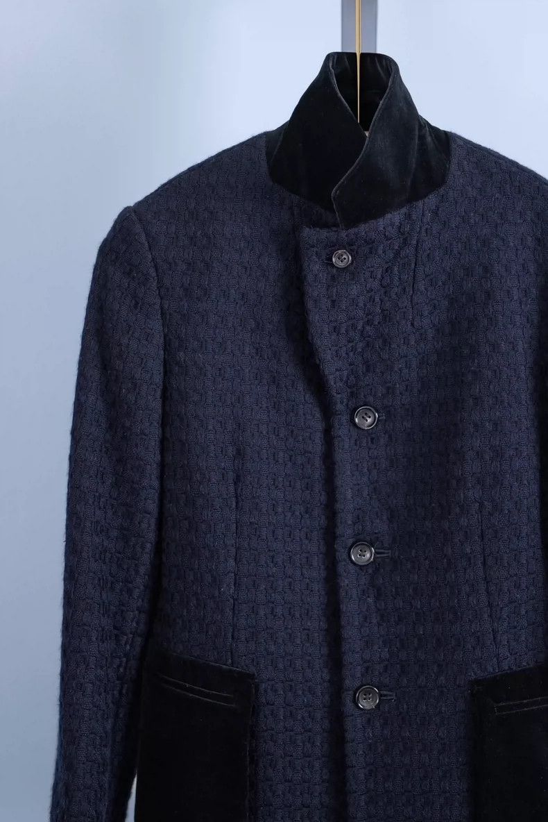 Comme des Garcons Comme des Garcons Bamboo texture navy velvet wool suit Size XS / US 0-2 / IT 36-38 - 5 Thumbnail
