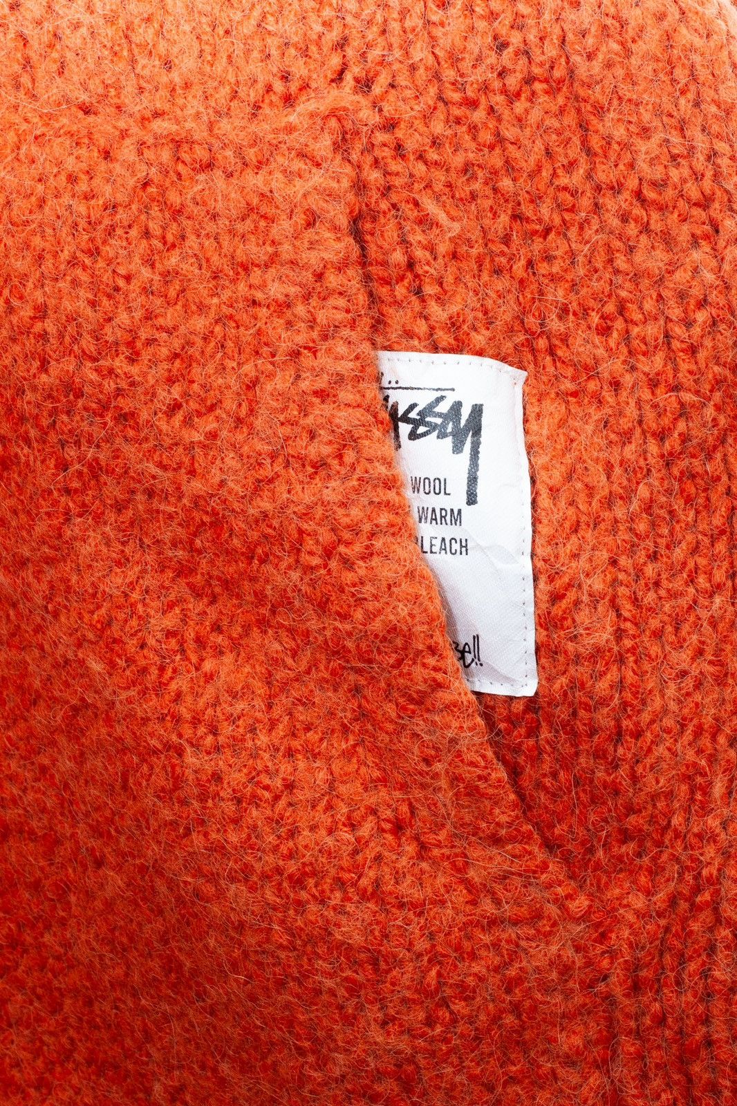 image of Stussy Chunky Knit Zip Hoodie in Terracotta, Men's (Size Large)