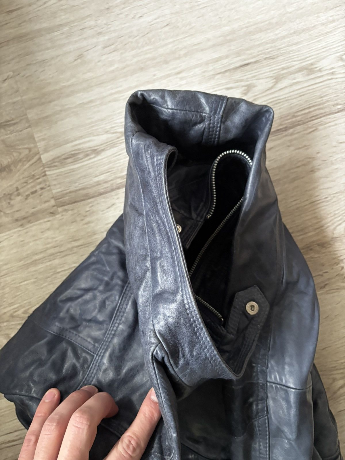 Other Renzo Costa Dark Blue Leather Jacket M – Peru Made Size M / US 6-8 / IT 42-44 - 24 Thumbnail