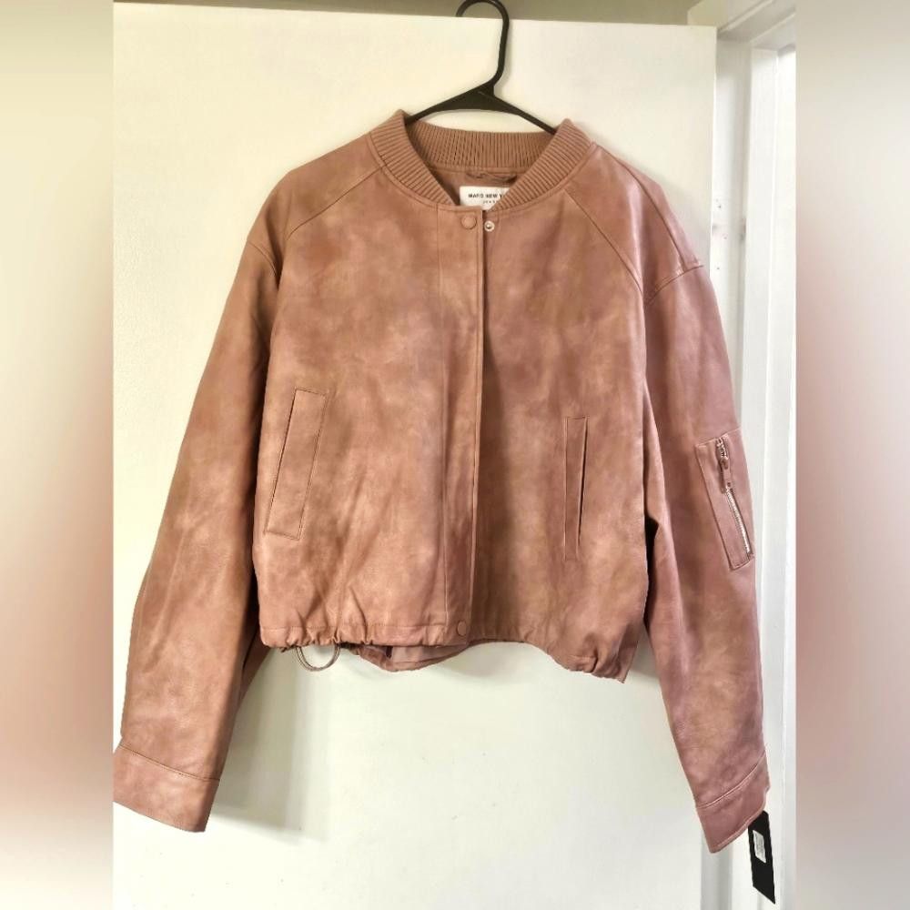 Designer Andrew Marc New York Women’s Soft Pink Suede Jacket Sz L Size L / US 10 / IT 46 - 1 Thumbnail