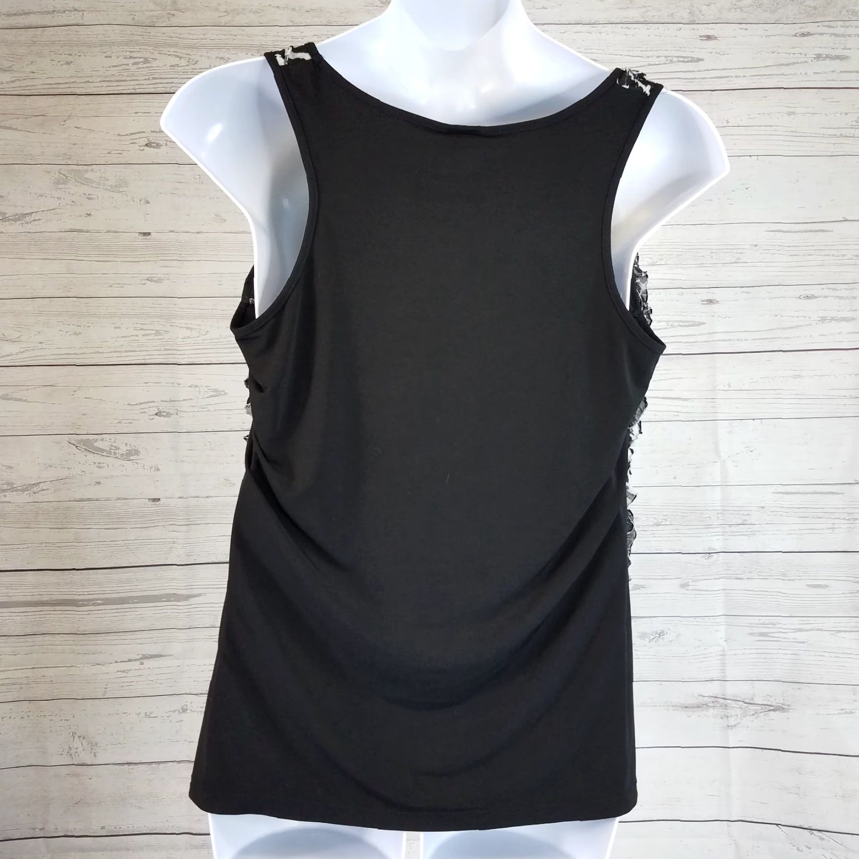 Torrid Torrid Tank Top Women Plus 2X Black White Ruffle Scoop Neck Sleeveless Size XXL / US 16-18 / IT 52-54 - 2 Thumbnail