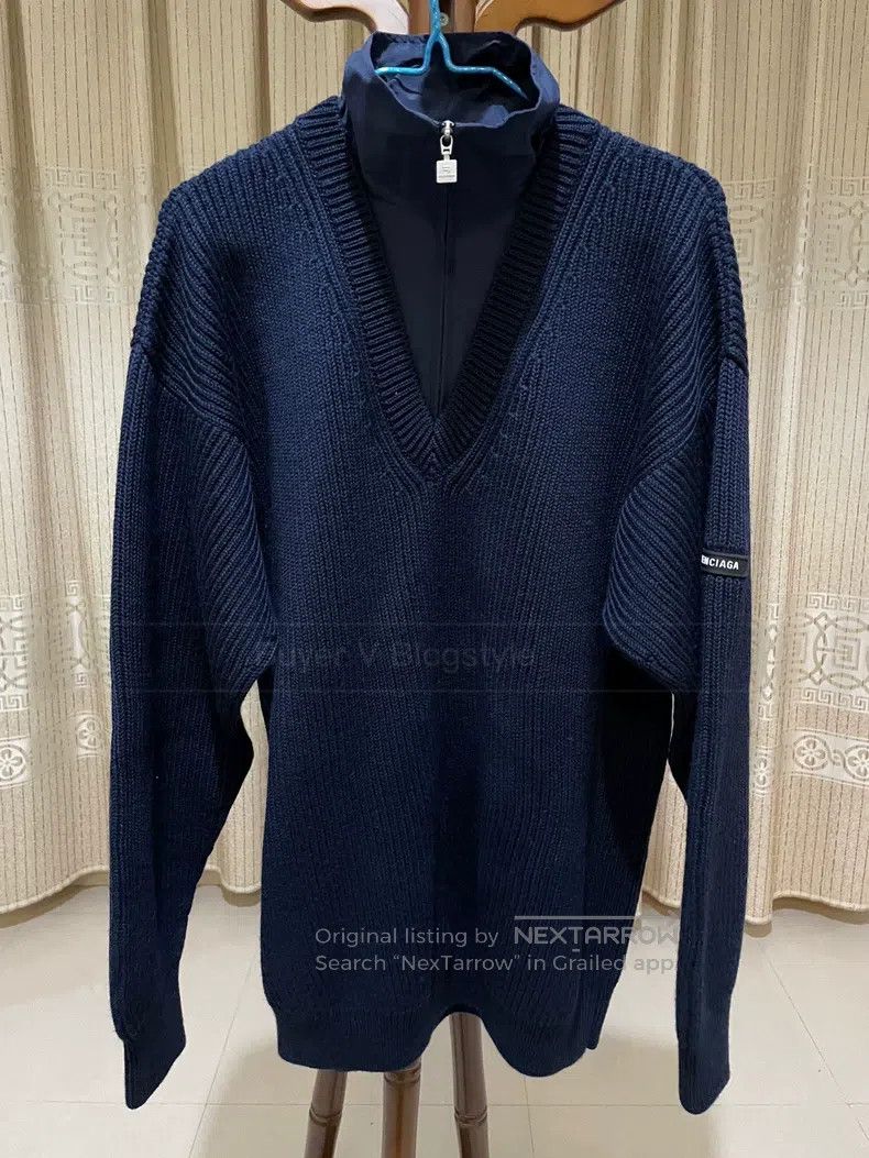 Balenciaga Balenciaga Logo Half-Zip Knit Sweater Size US XS / EU 42 / 0 - 1 Thumbnail