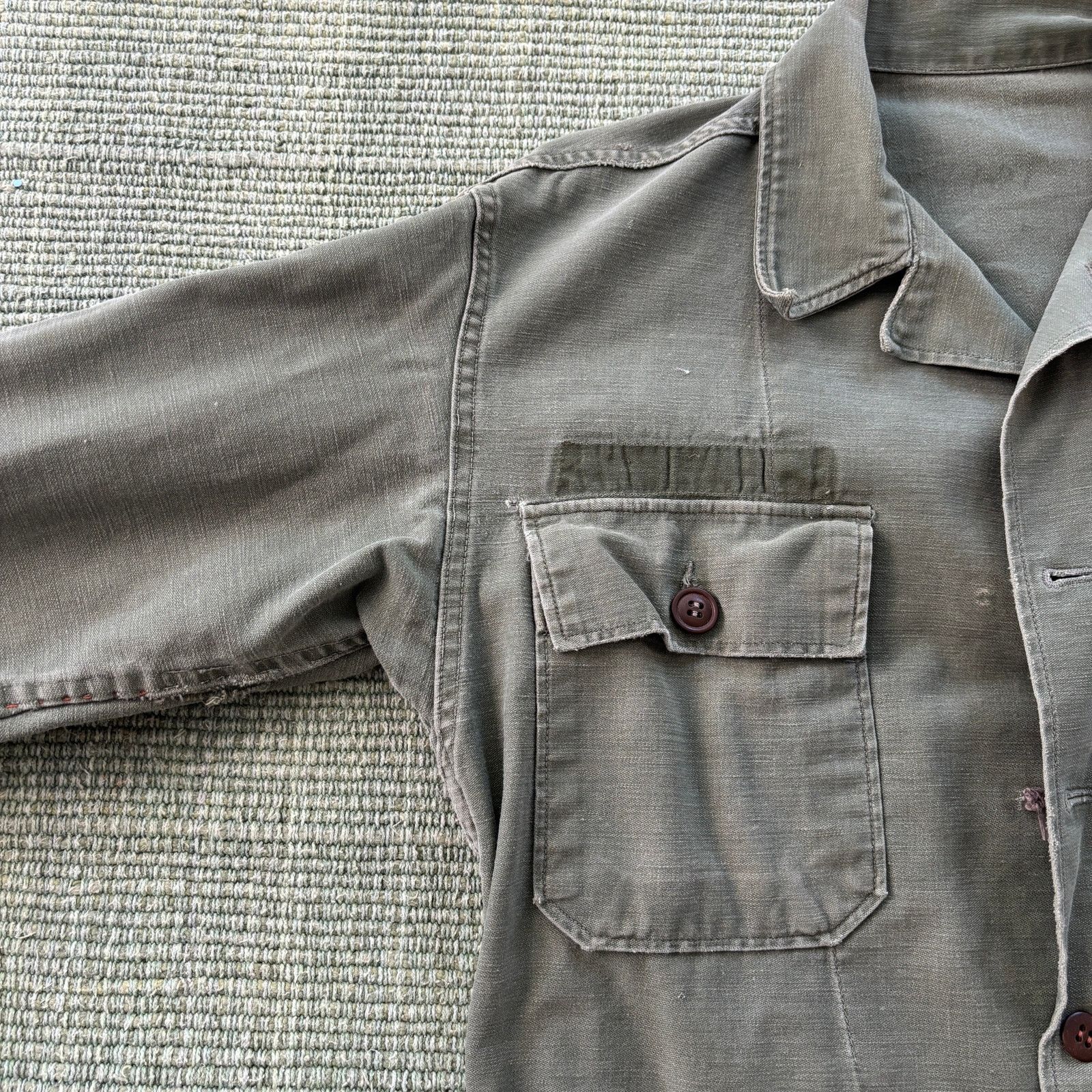 Vintage Vintage 60s OG-107 US Army Fatigue Top Cotton With Patches Size US L / EU 52-54 / 3 - 3 Thumbnail