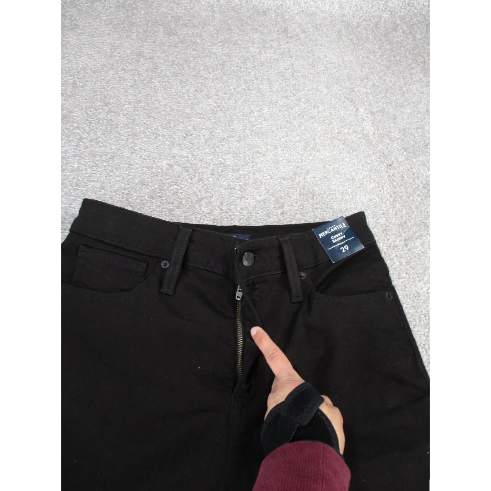 J.Crew VINTAGE J.CREW Mercantile Jeans Womens 29 Curvy Skinny Black Denim NEW Size 29" - 3 Thumbnail