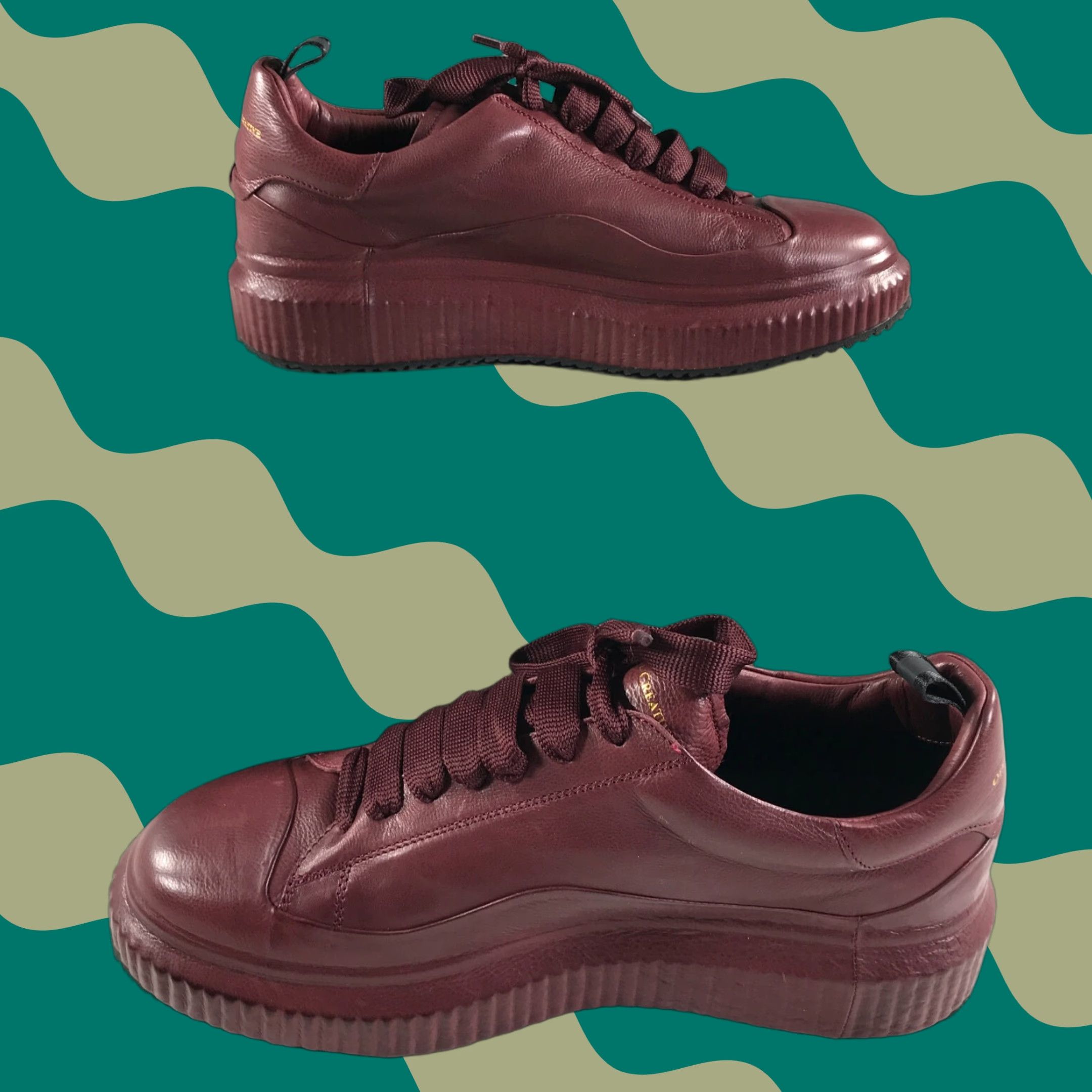 Officine Creative Sneakers Womens 35 5 Red Burgundy Lace Up Leather Arran 001