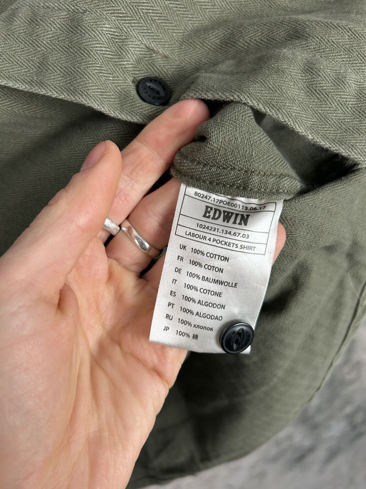 Edwin Edwin Tokyo Japanese Military Shirt Avant Garde Grunge Size US L / EU 52-54 / 3 - 7 Thumbnail