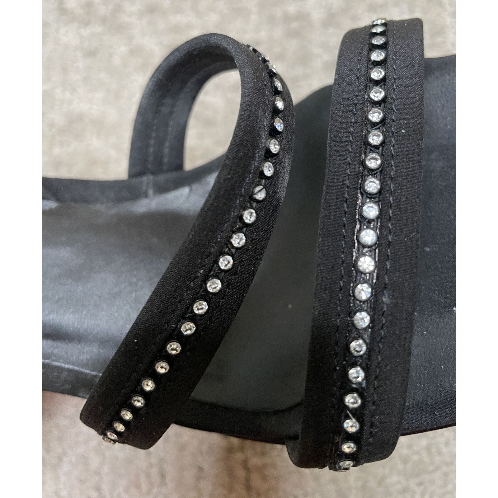 St. John St. John Black Rhinestone Sandals Shoes Womens 7B Evening Size US 7 / IT 37 - 14 Thumbnail