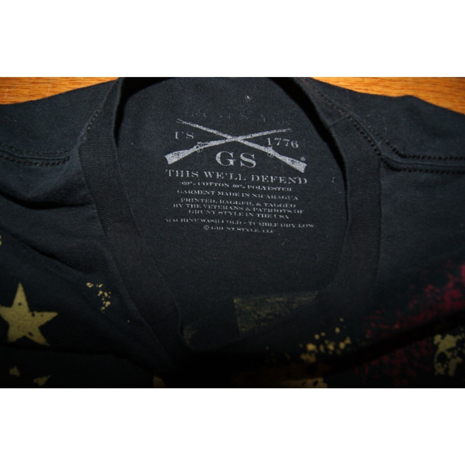 Grunt Style Grunt Style Rugged Skull USA American Flag Mens Large TShirt Size US L / EU 52-54 / 3 - 3 Thumbnail