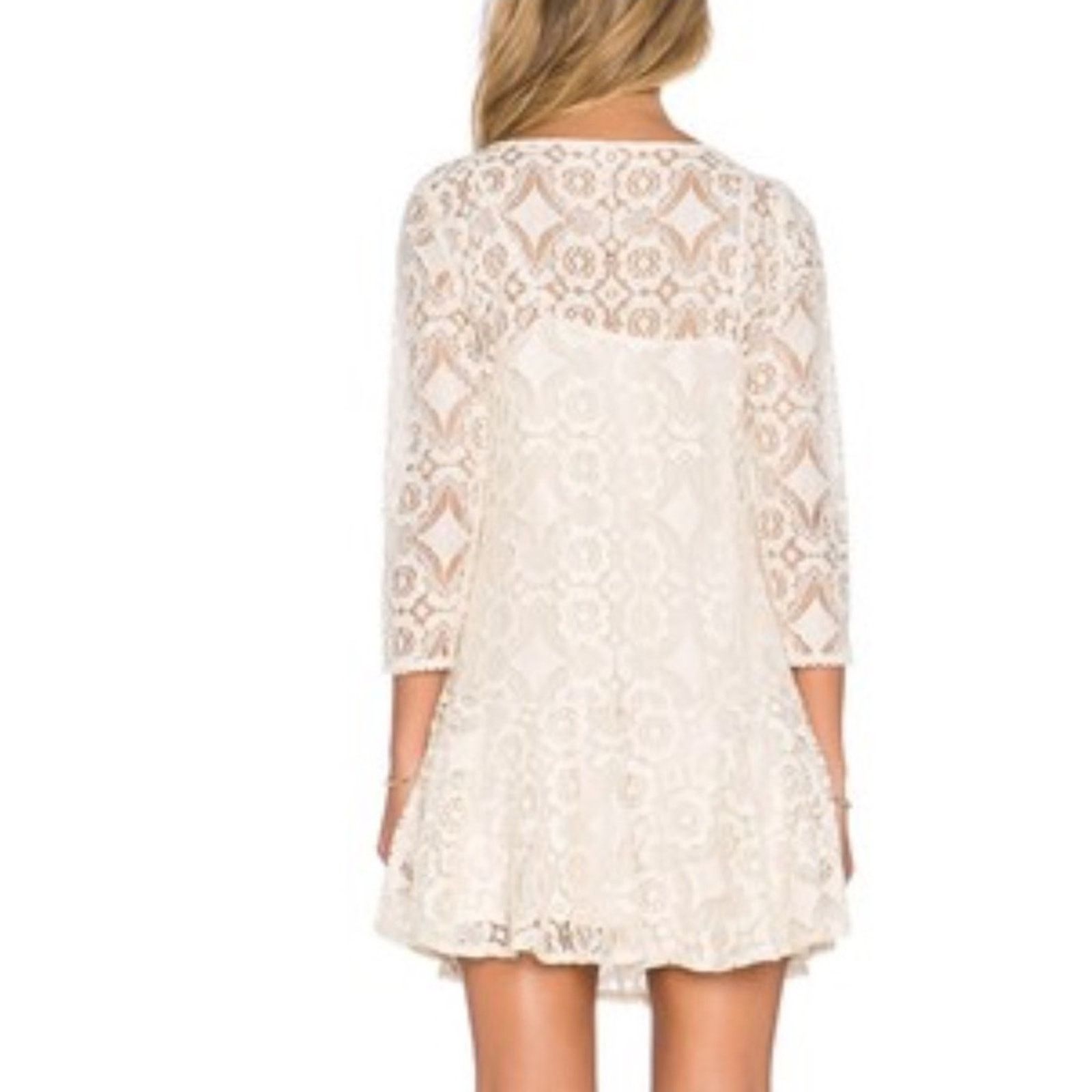 Free People Free People Walking to the Sun Lace Dress – Cream – Size 6 Size M / US 6-8 / IT 42-44 - 2 Thumbnail
