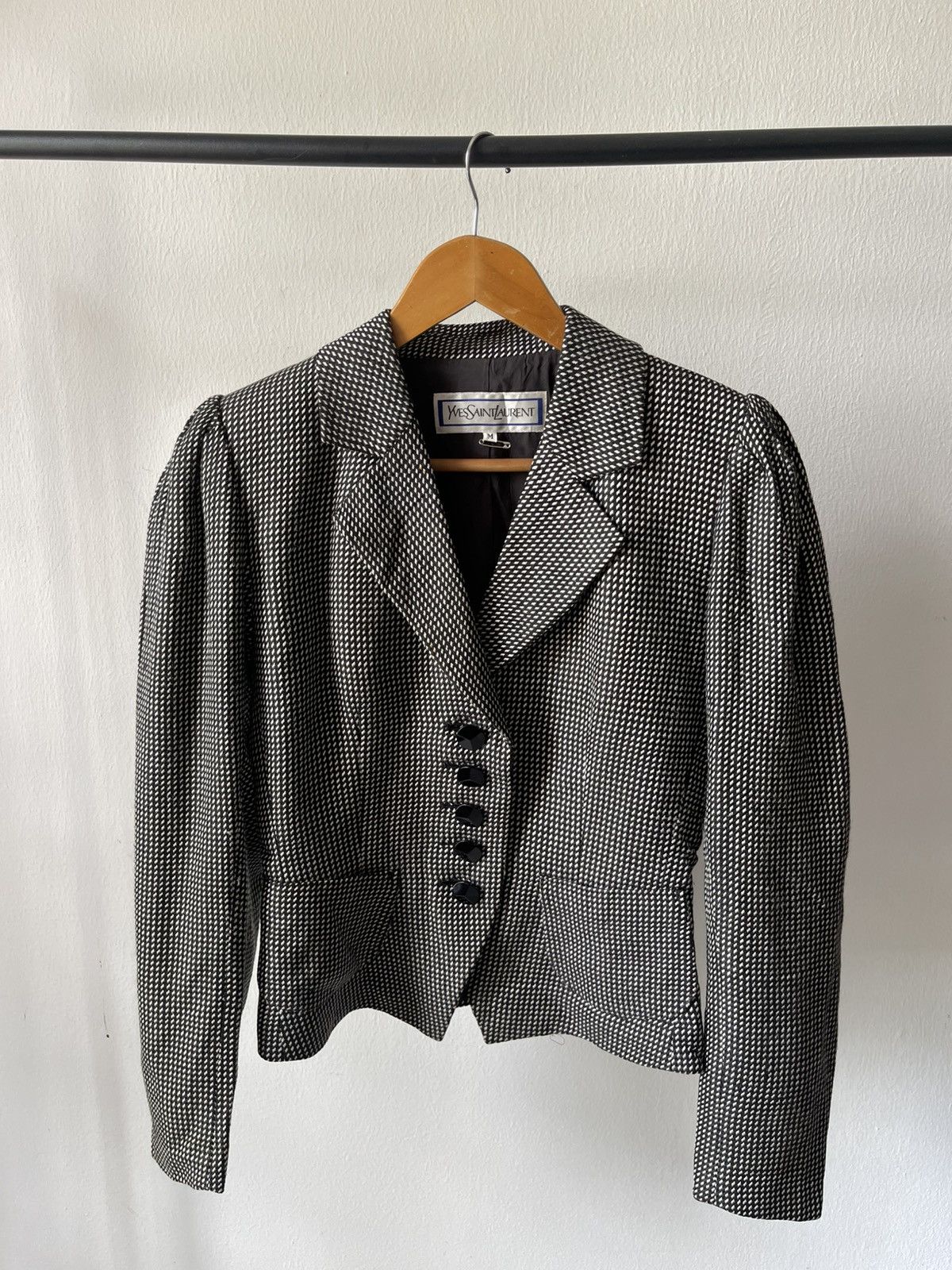 Yves Saint Laurent 90s Yves Saint Laurent Plaid Blazer Jacket Size M / US 6-8 / IT 42-44 - 3 Thumbnail