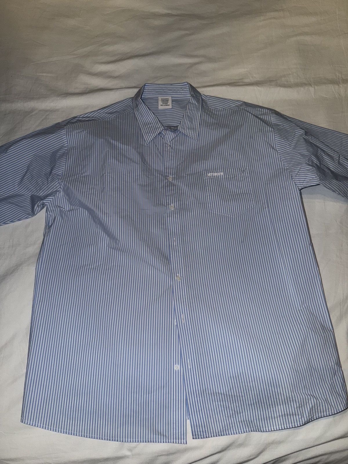 Vetements Vetements Pinstripe Plastic Shirt Size US XS / EU 42 / 0 - 11 Thumbnail