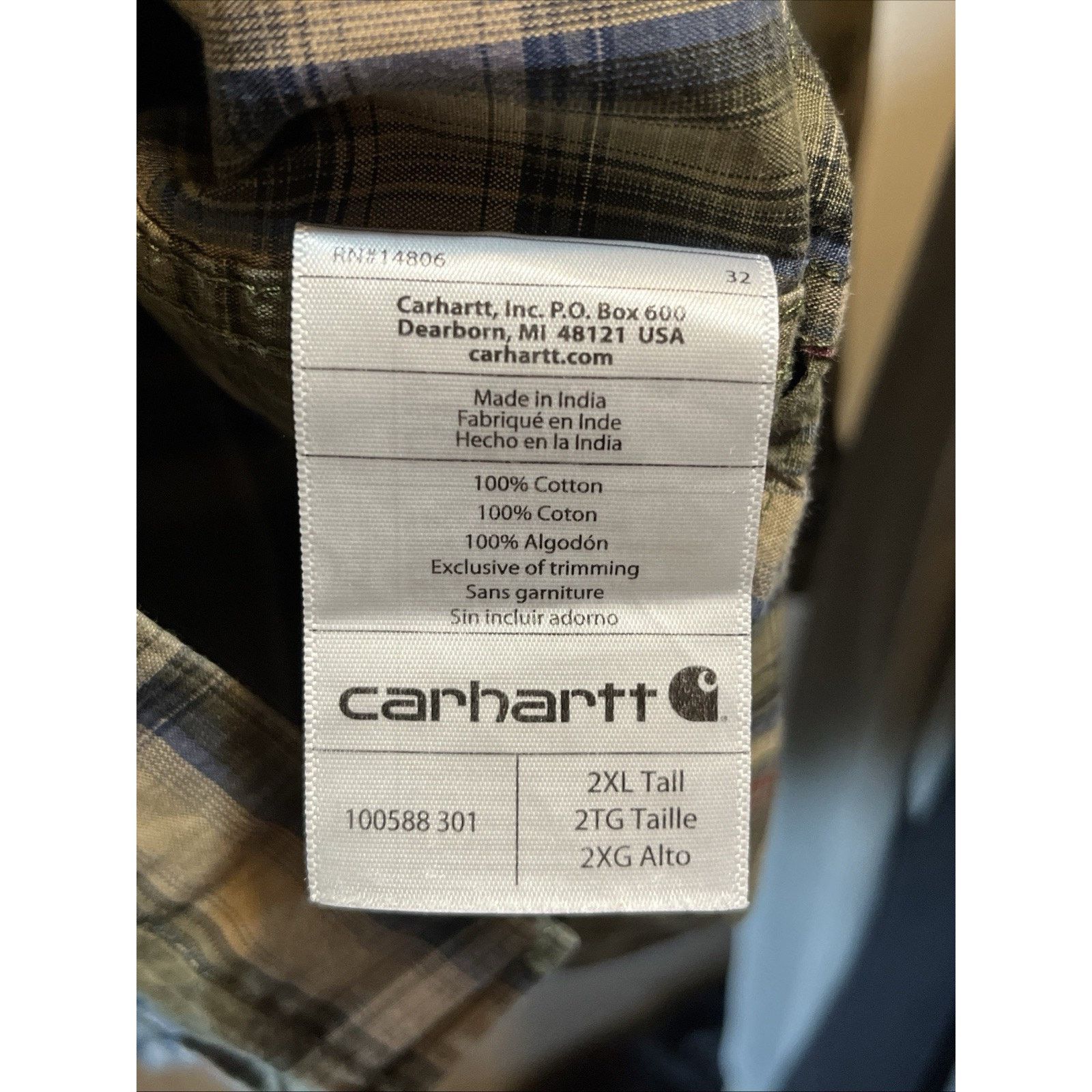 Carhartt Carhartt Shirt Men's XXLT Green Plaid Outdoor Relaxed Button Size US XXL / EU 58 / 5 - 4 Thumbnail