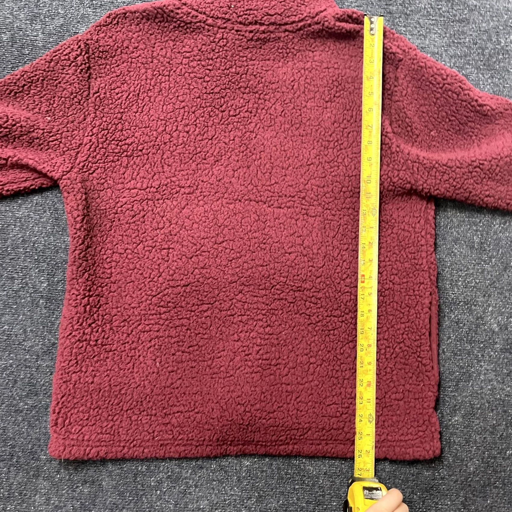 Pinko PINK Victoria's Secret Pullover Womens M Burgundy Sherpa Fleece Quarter Zip Sweatshirt Size M / US 6-8 / IT 42-44 - 4 Thumbnail