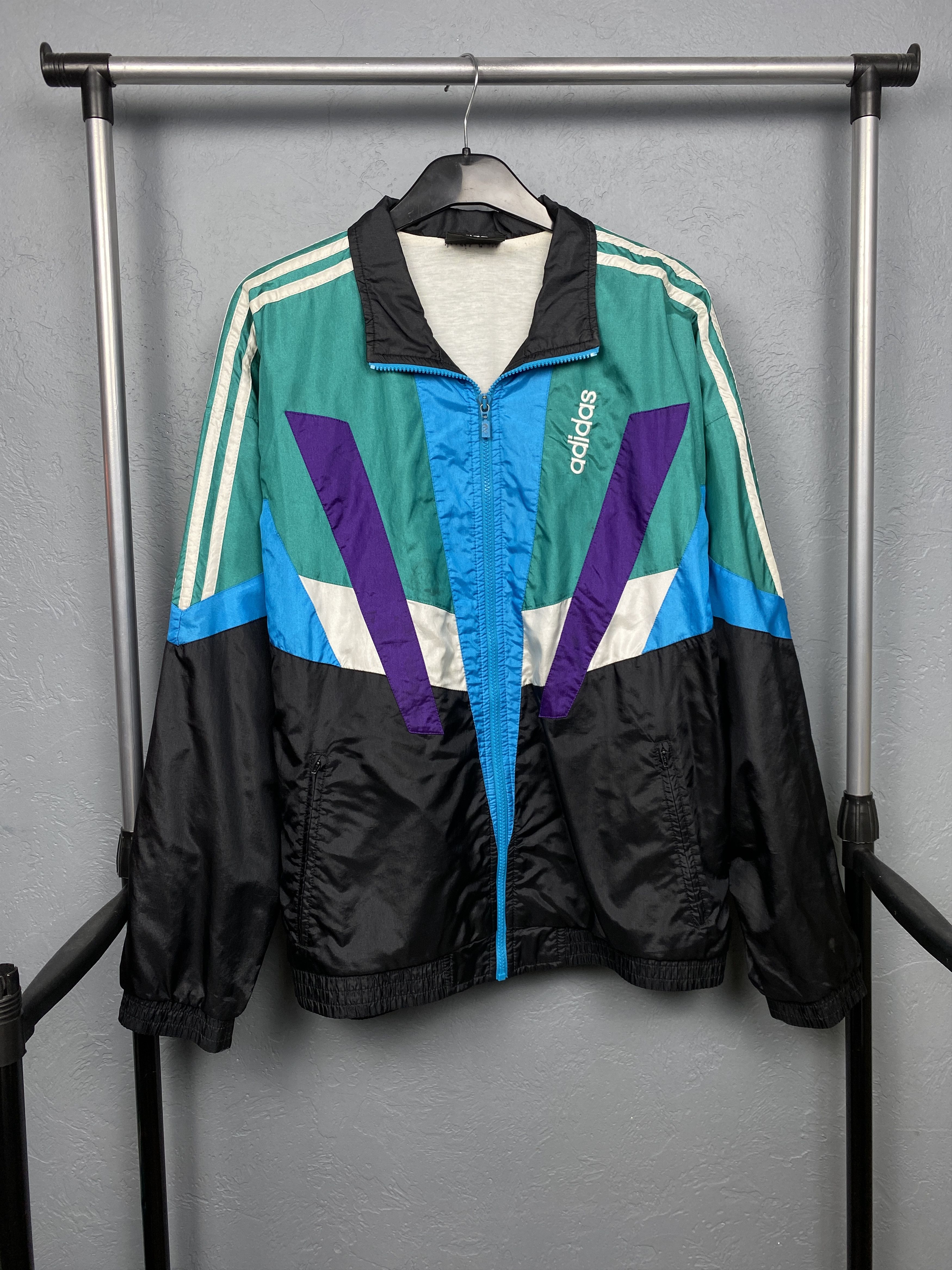 Adidas × Vintage Adidas 90s Vintage Mens Track Top Nylon Jacket Size US M / EU 48-50 / 2 - 1 Thumbnail
