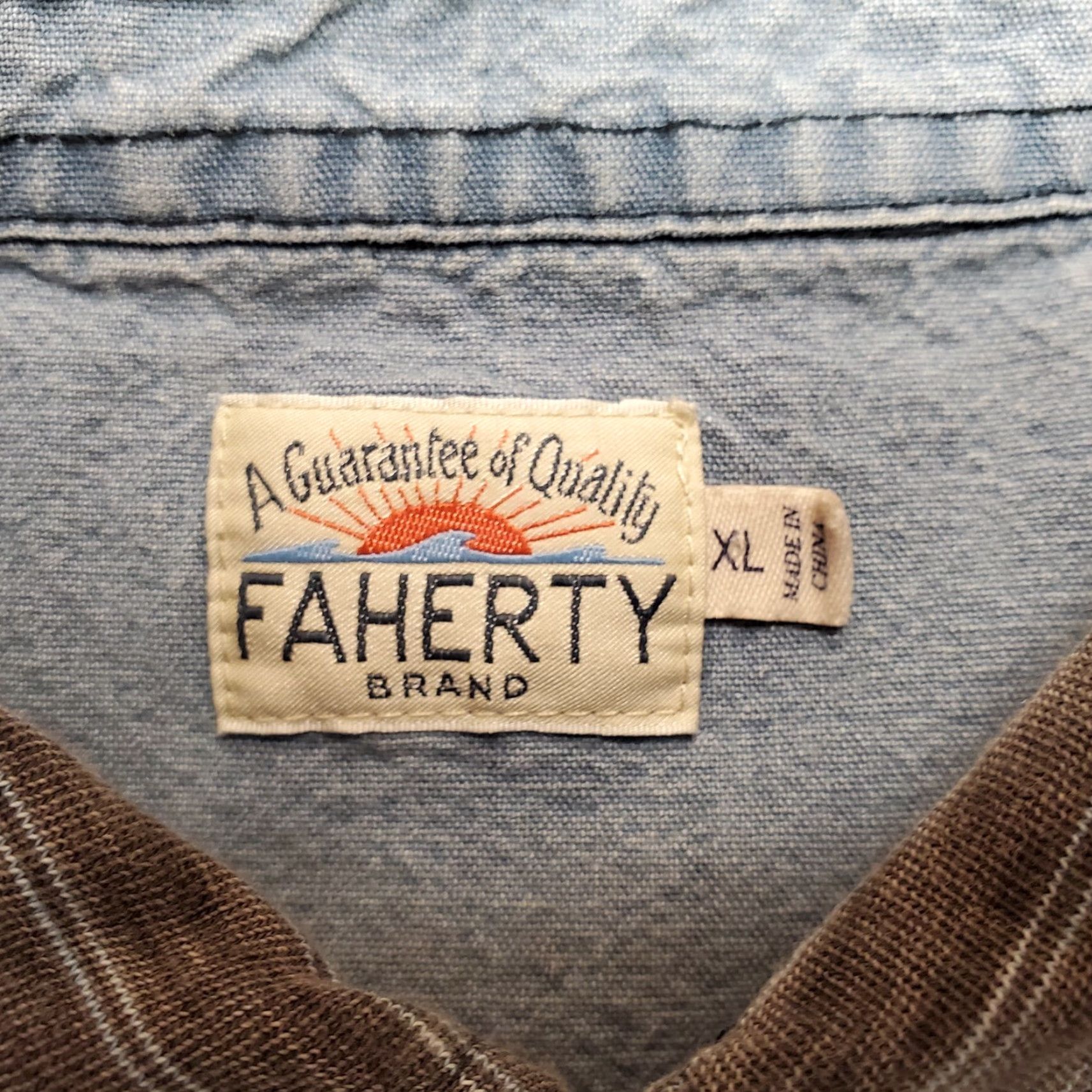 Faherty Faherty Shirt Mens L Gray Blue Striped Polo 100% Cotton Casual Size US L / EU 52-54 / 3 - 6 Thumbnail