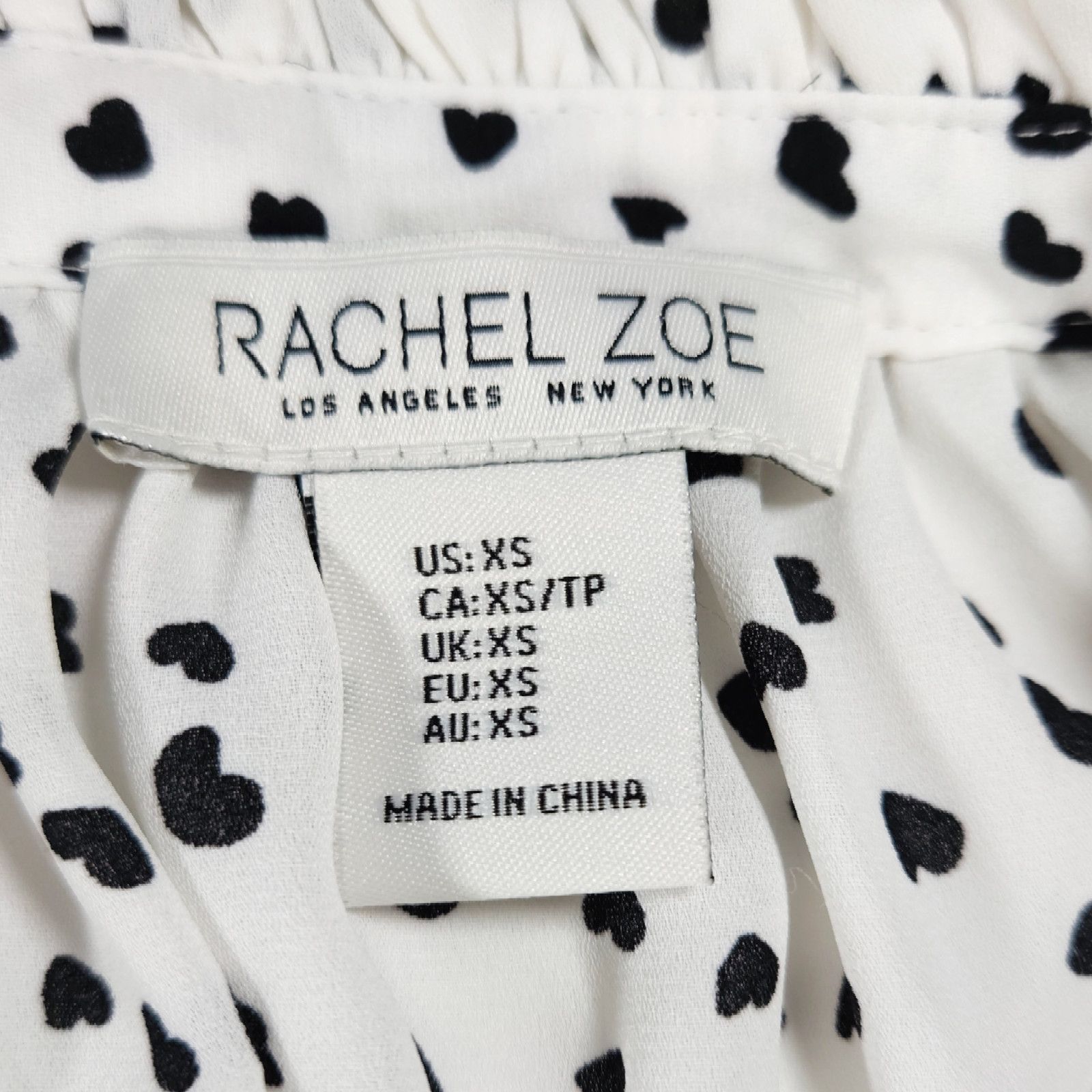 Rachel Zoe EUC Rachel Zoe Smocked Waist/Cuff Heart Peasant Blouse Sz XS Size XS / US 0-2 / IT 36-38 - 3 Thumbnail