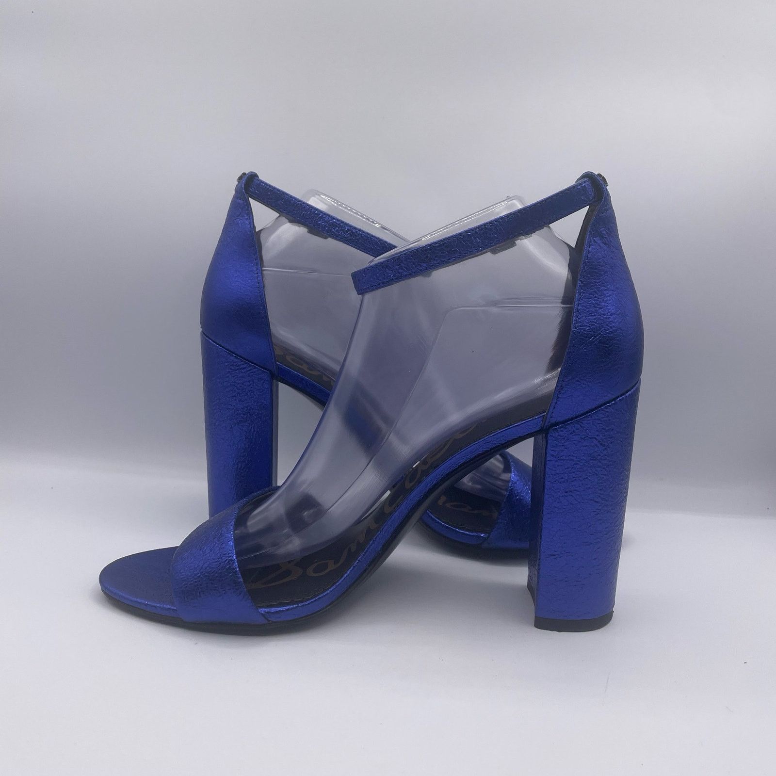 Sam Edelman Sam Edelman Yaro Metallic Blue Heels Pumps 10.5 Size US 10.5 / IT 40.5 - 6 Thumbnail