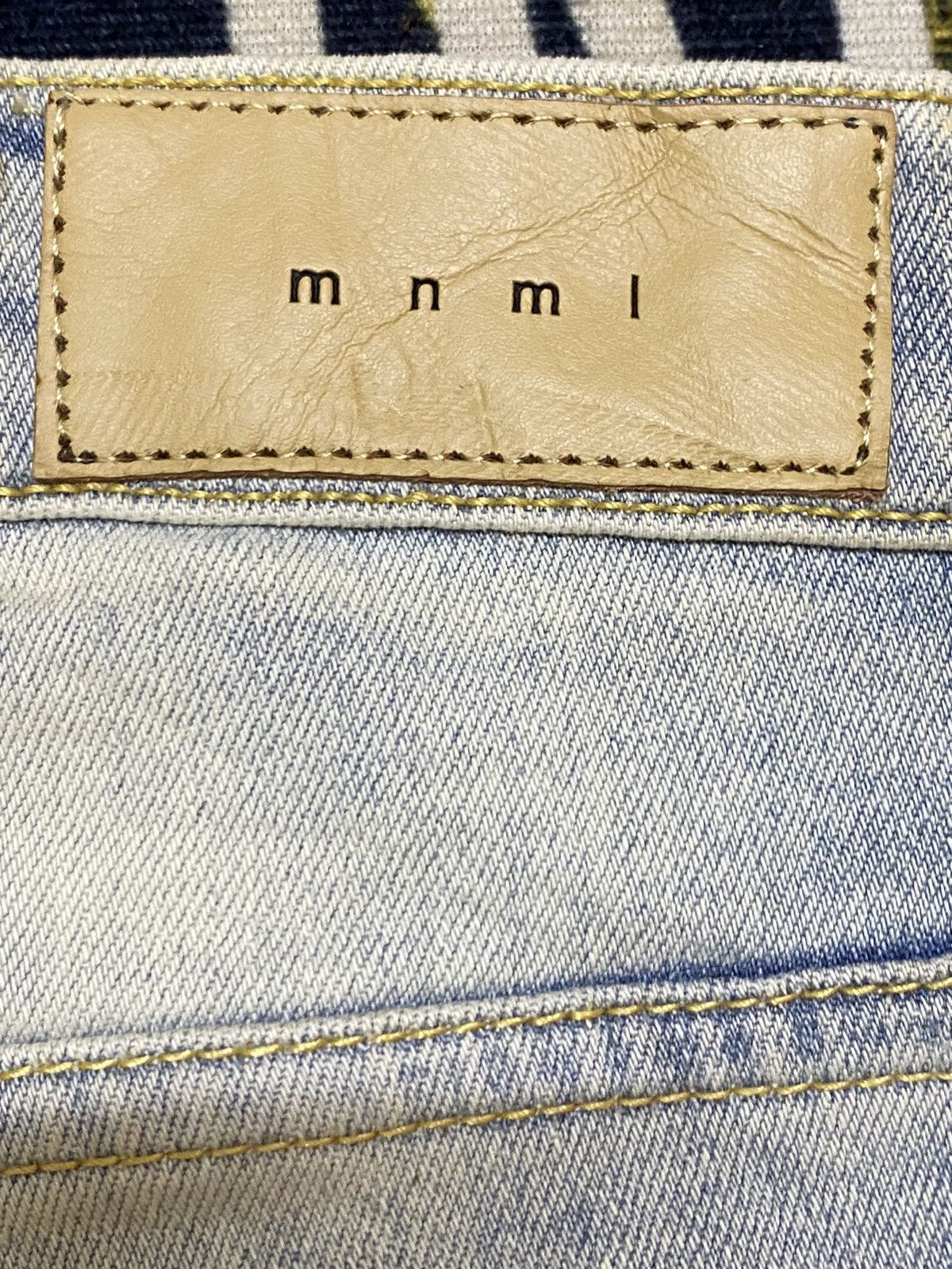 MNML Vintage Japanese Brand Faded Wash Distressed Slim Fit Jeans Size US 33 - 10 Thumbnail