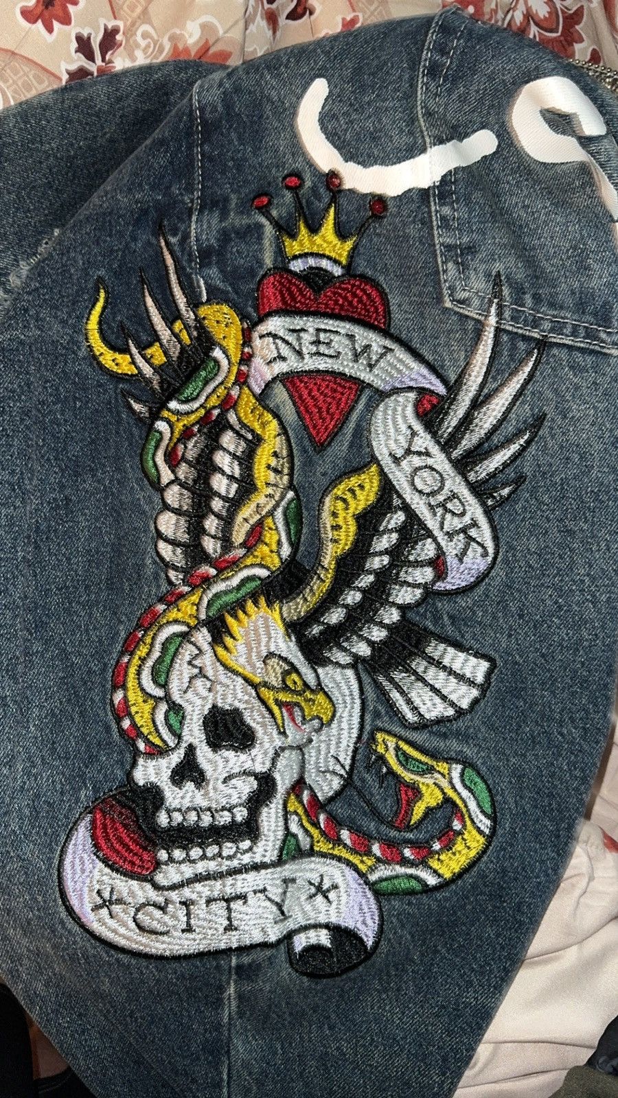 Christian Audigier × Ed Hardy Ed Hardy New York City Embroidered Denim Size US 42 / EU 58 - 4 Thumbnail
