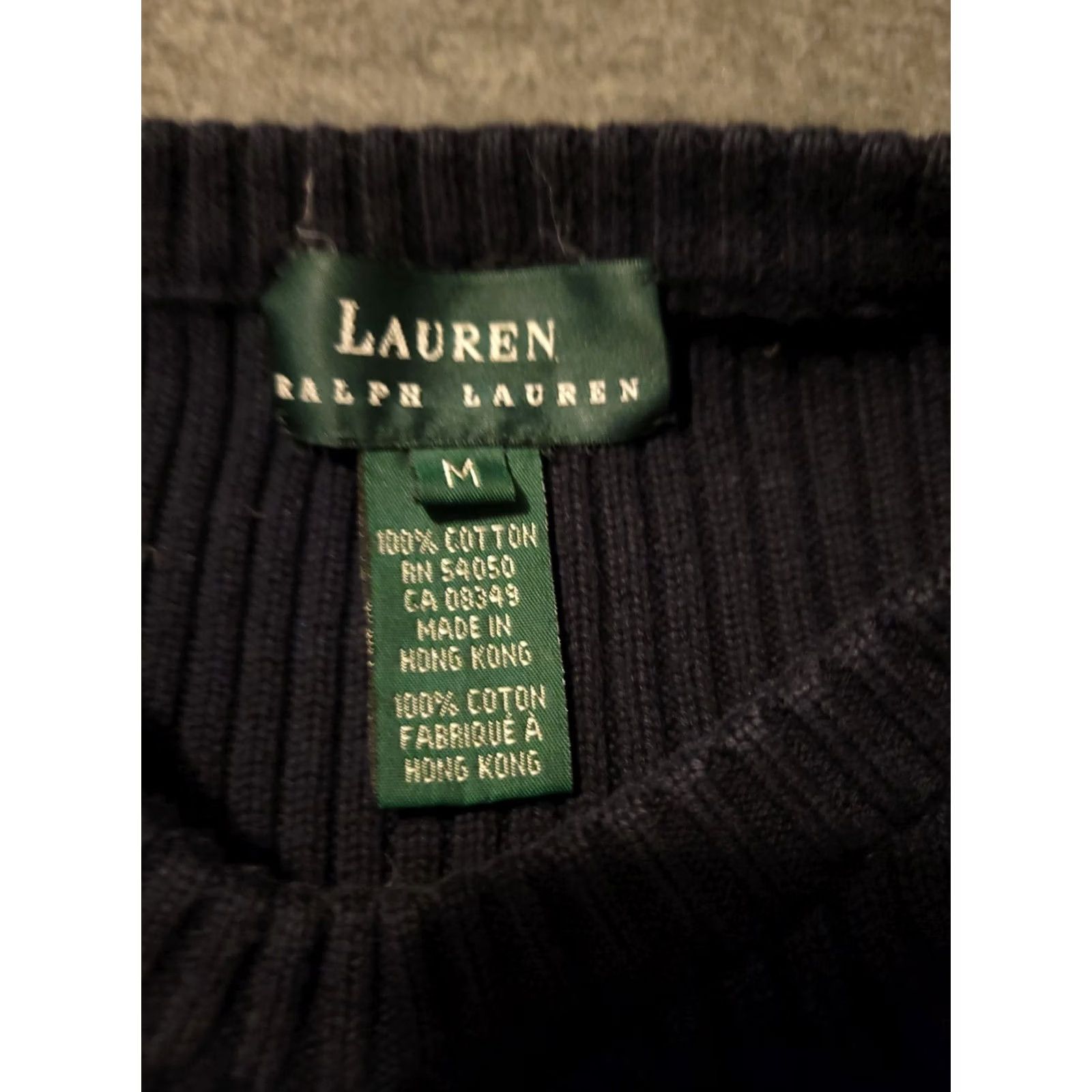Ralph Lauren VINTAGE Lauren Ralph Lauren Ribbed Military Sweater Women's M Navy Blue Pullover Crew Neck Long Sleeve Logo 90s Designer Outdoor Preppy Pocket Size M / US 6-8 / IT 42-44 - 2 Thumbnail