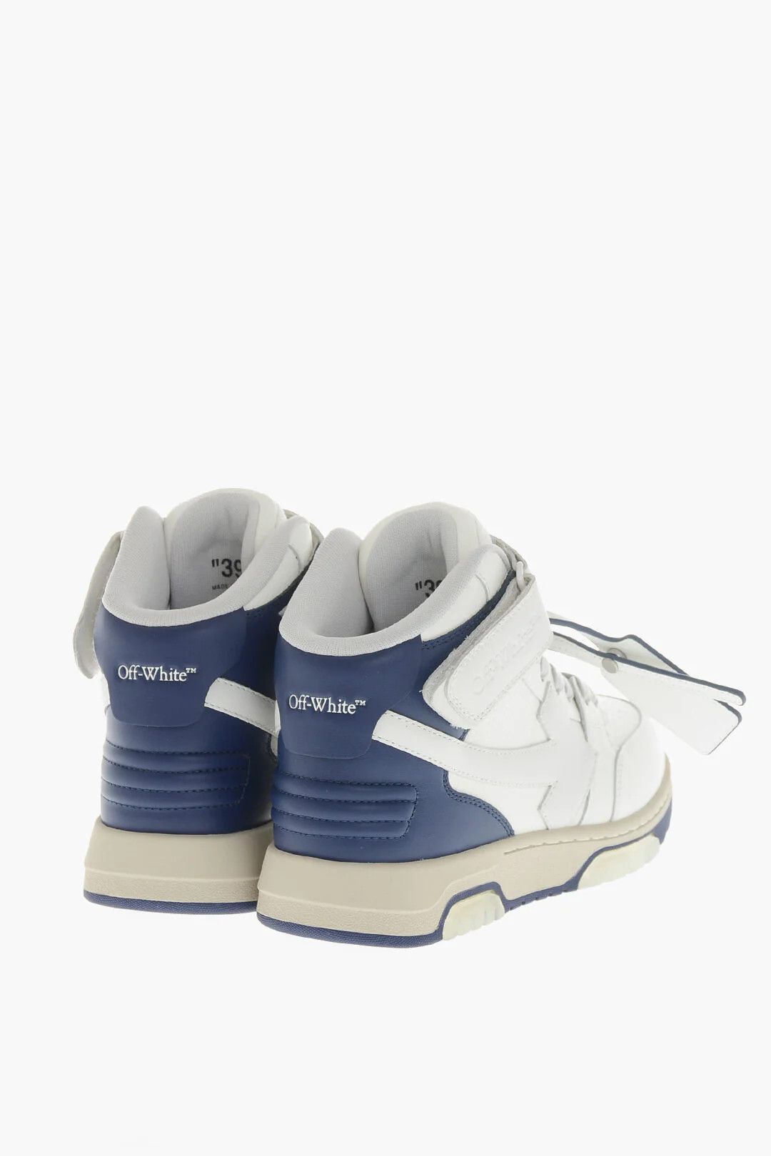 Off-White og1mm0426 Hammered Leather Hi-Top Sneakers in White Size US 12 / EU 45 - 2 Thumbnail