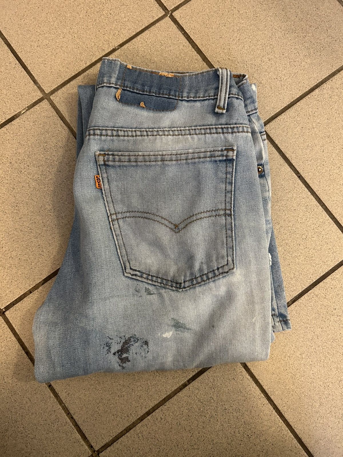 Levi's Vintage Clothing Orange Tab Flared Distressed Levi Jeans Size US 30 / EU 46 - 2 Thumbnail