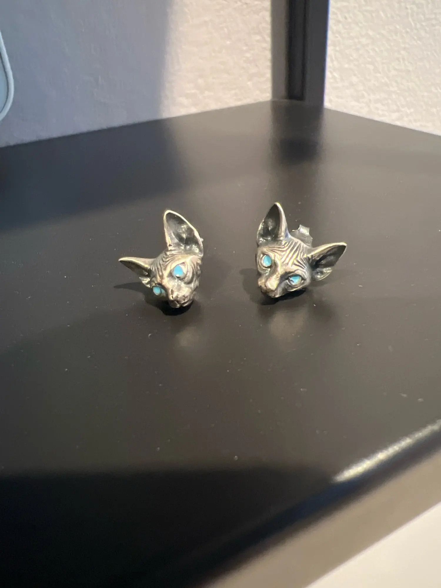 Jewelry Sphynx Cat Stud Earrings 925 Sterling Ear Studs Charm Size ONE SIZE - 1 Thumbnail