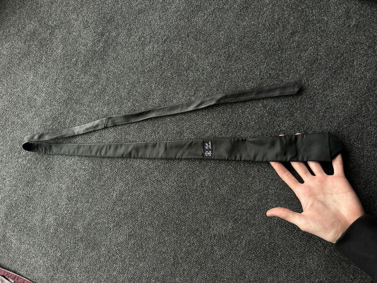 Other 🚨 LEATHER BLACK ITALY TIE LUXURY VNTG RARE OLD MONEY Size ONE SIZE - 6 Thumbnail