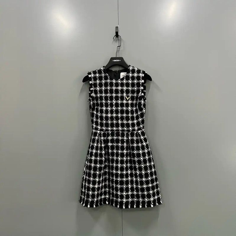 Valentino Short Sleeve Gray Cotton Dress 0089