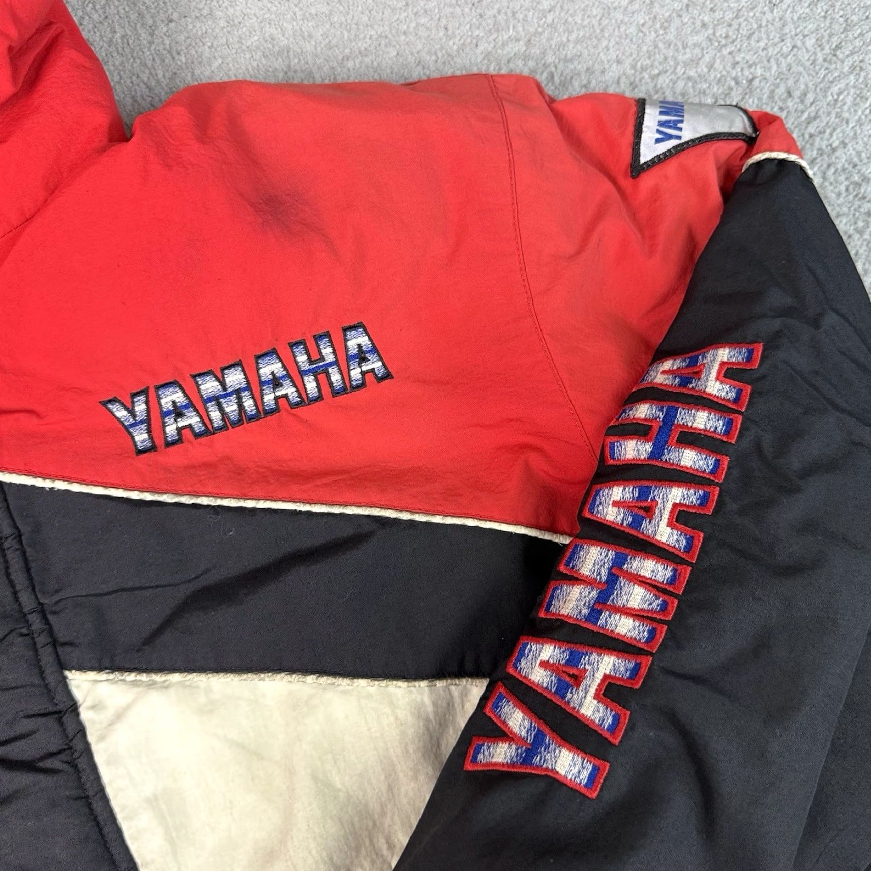 Yamaha VINTAGE Yamaha Jacket Adult Large Black Striped Racing Cold Weather Rare Moto L Size US L / EU 52-54 / 3 - 3 Thumbnail
