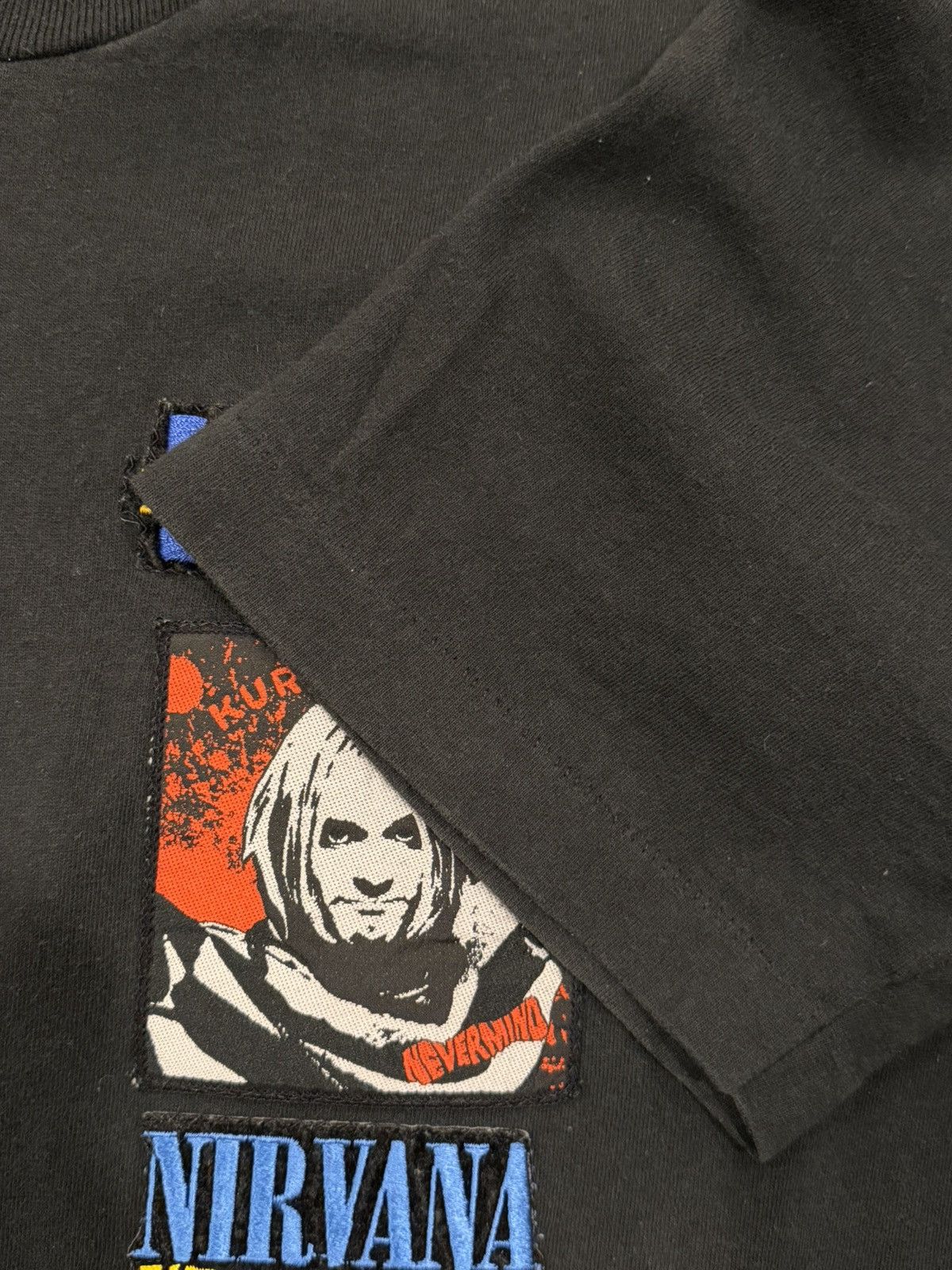 Vintage Vintage Kurt Cobain Nirvana Memorial Big Face / Patches Tee Size US XL / EU 56 / 4 - 9 Thumbnail