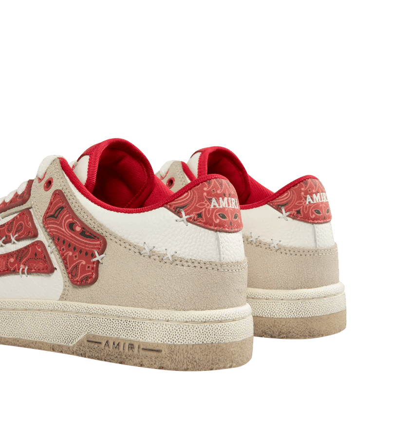 Amiri o1h1sh11225 Bandana Skel Top Low Sneaker in Red Size US 13 / EU 46 - 3 Thumbnail