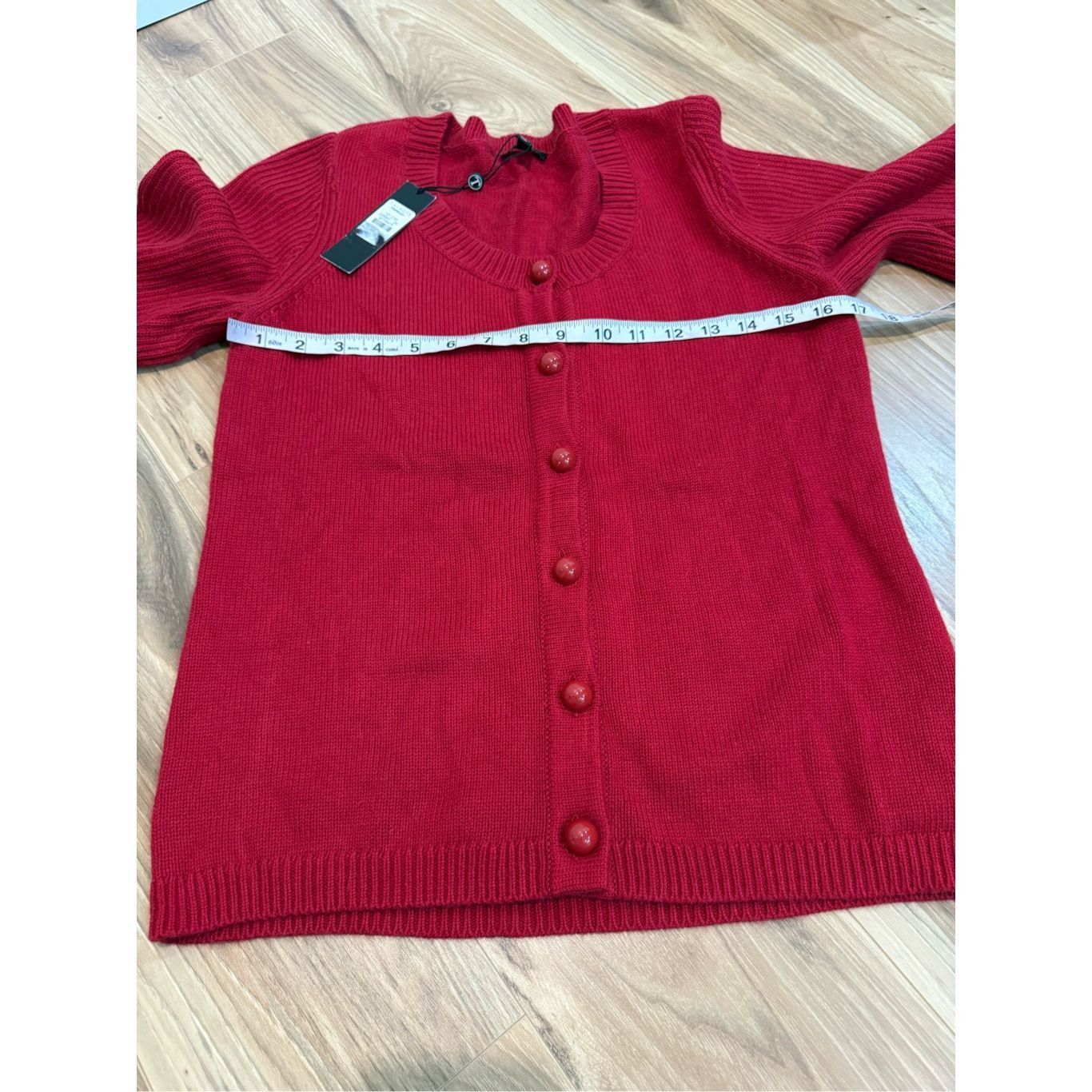 Other Talbots NWT Red Button Down Sweater Cardigan 3/4 Puffy Sleev Size S / US 4 / IT 40 - 5 Thumbnail