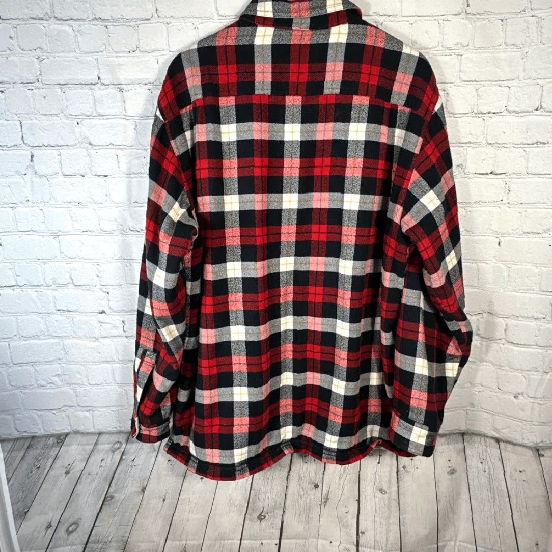 Vintage LL Bean Shirt Mens Large Red Black Plaid Winter Warm Fleece-Lined Flannel Chore Size US L / EU 52-54 / 3 - 6 Thumbnail