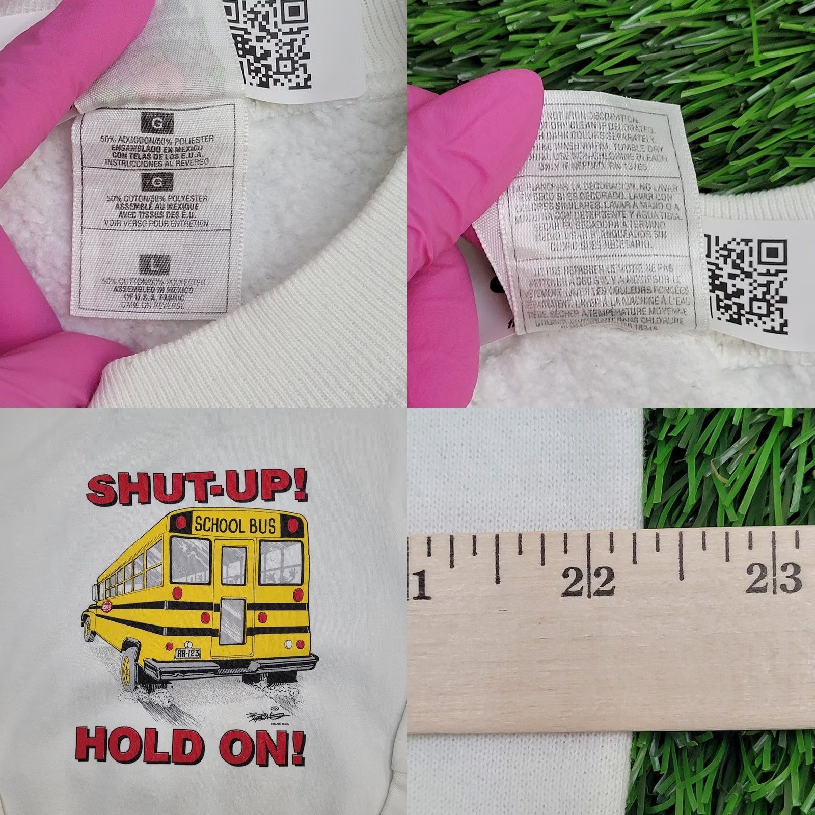 Fruit Of The Loom VINTAGE Funny School Bus Sweatshirt Womens L/XL Baggy Shirt Size L / US 10 / IT 46 - 8 Thumbnail
