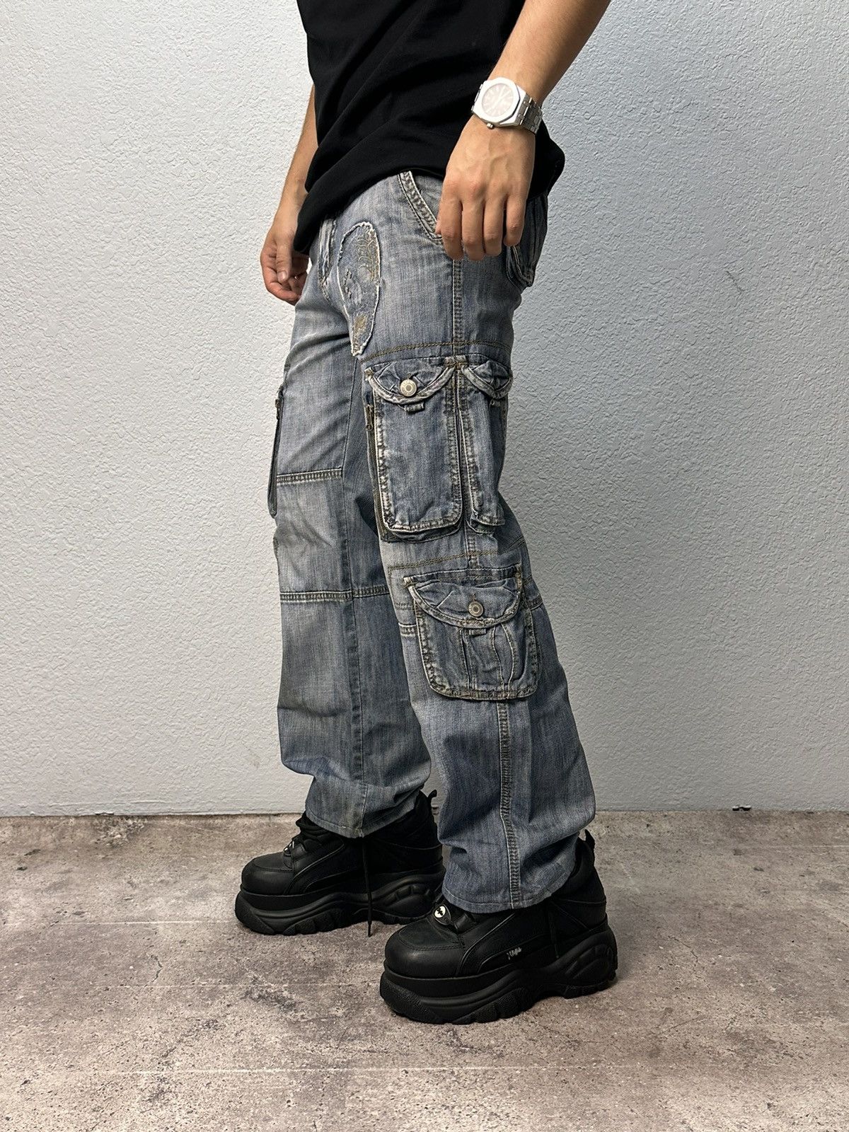 If Six Was Nine LGB Baggy GOA Flare Military Style Cargo Pants Tornado Mart Size US 30 / EU 46 - 3 Thumbnail