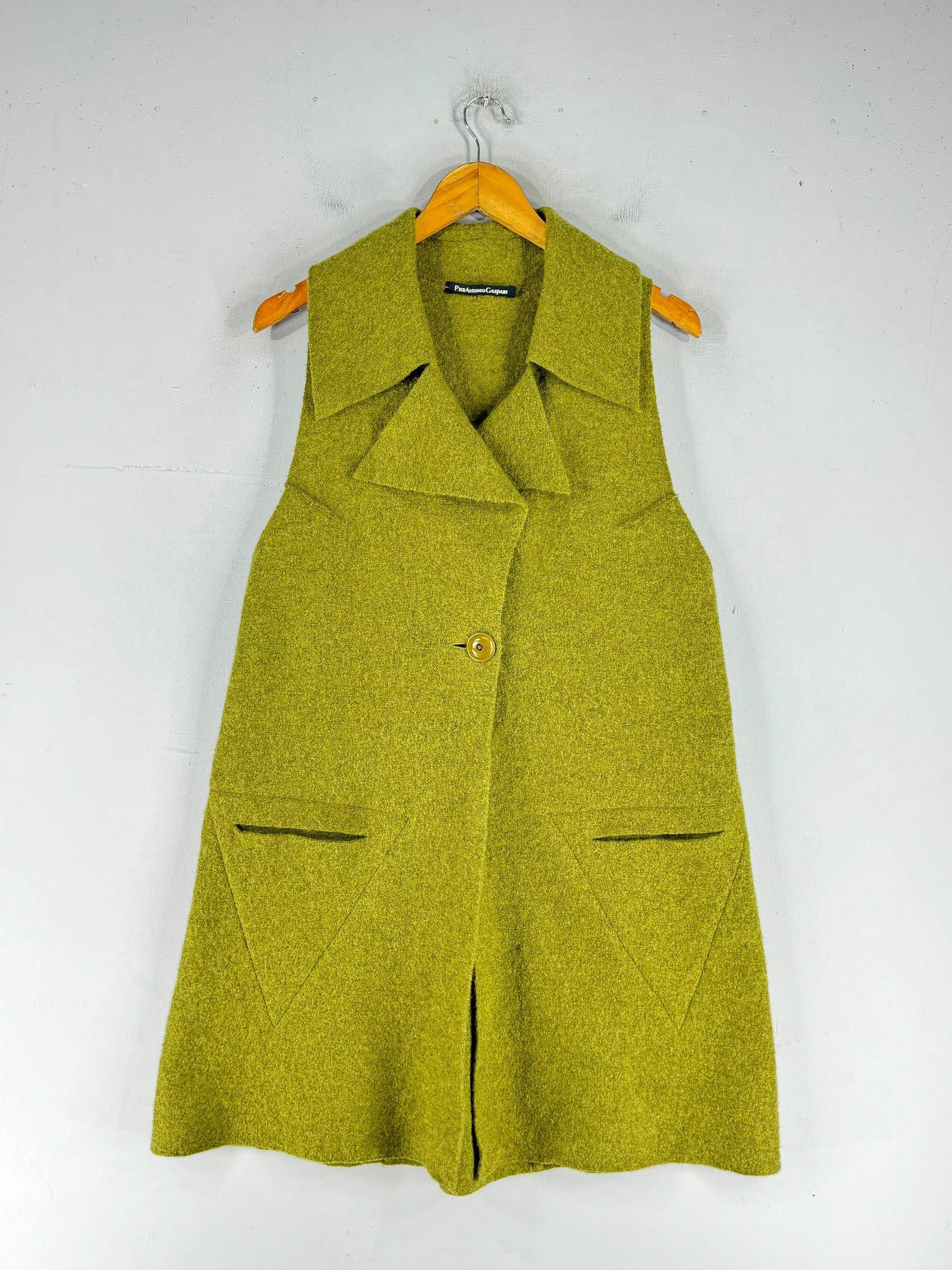 Pierantonio Gaspari Wool Sleeveless Cardigan Coat Jacket