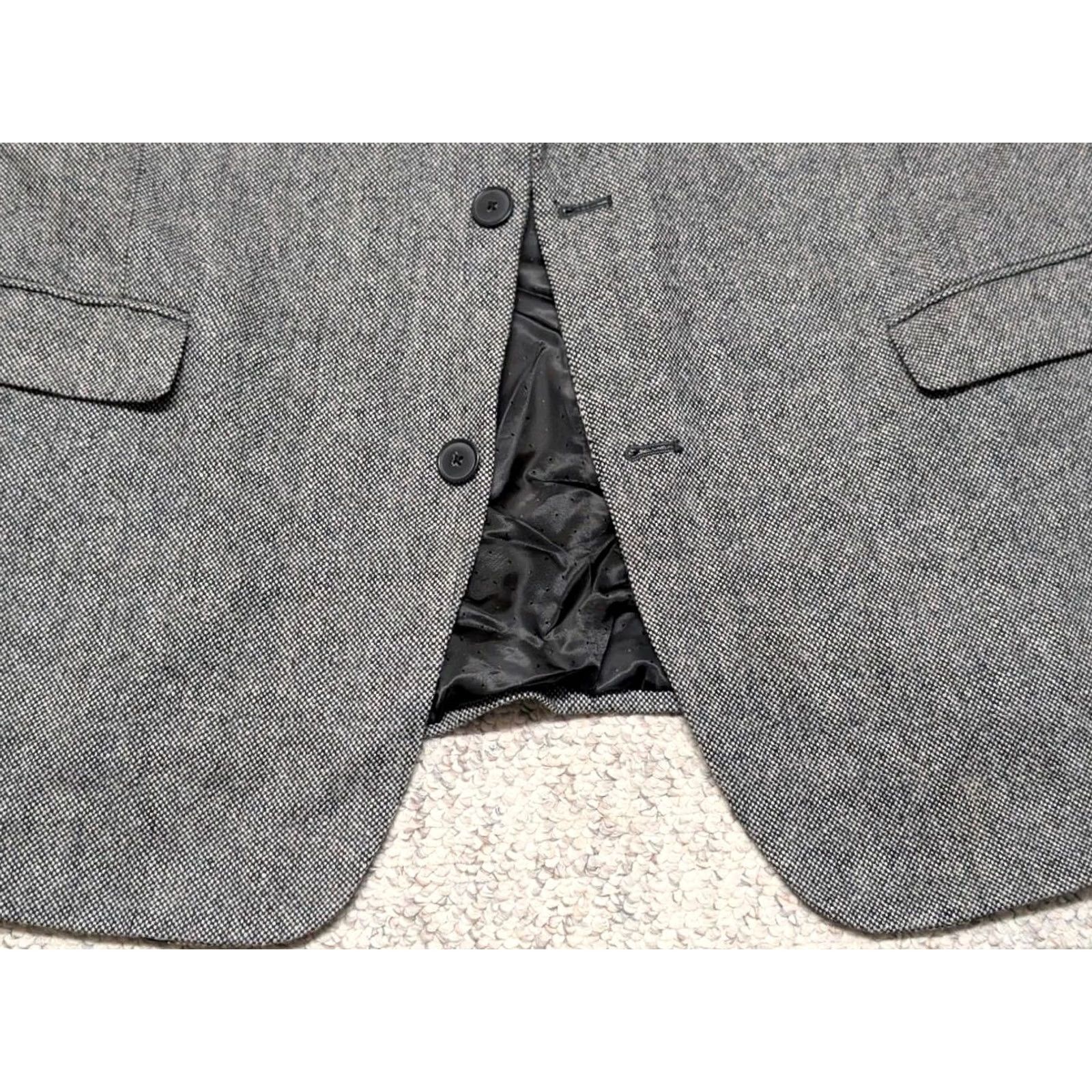 Tommy Hilfiger TOMMY HILFIGER blazer TWEED gray 46L wool sportscoat blazer 46L Mens Notch Wool Tweed Gray, Weave, Two-Button, Regular Fit Size 46R - 6 Thumbnail