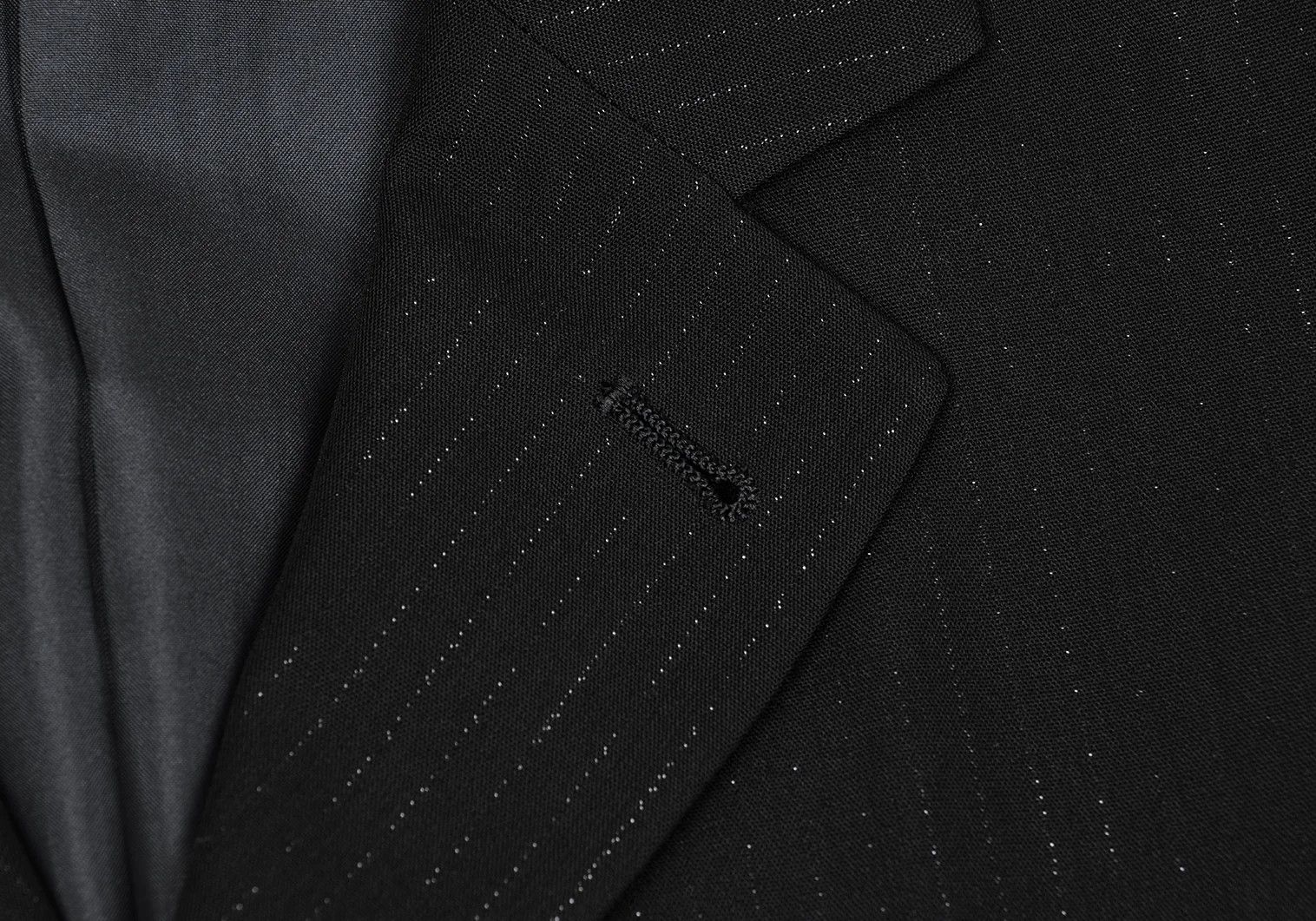 Jean Paul Gaultier Rayon Blend Lamé Stripe Jacket in Black Size 48 Size US M / EU 48-50 / 2 - 4 Thumbnail