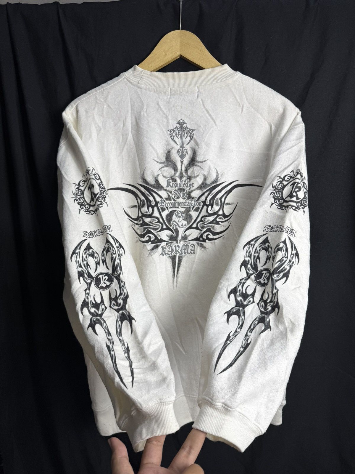 Hysteric Glamour Japanese Karma Poem Tribal Sweatshirt Size US L / EU 52-54 / 3 - 2 Thumbnail